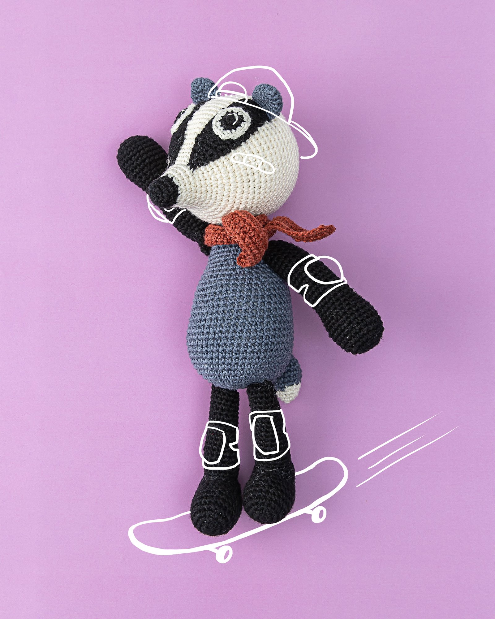 FRAYA crochet pattern- Bimi the badger, cuddly toys FRAYA7035_image.jpg