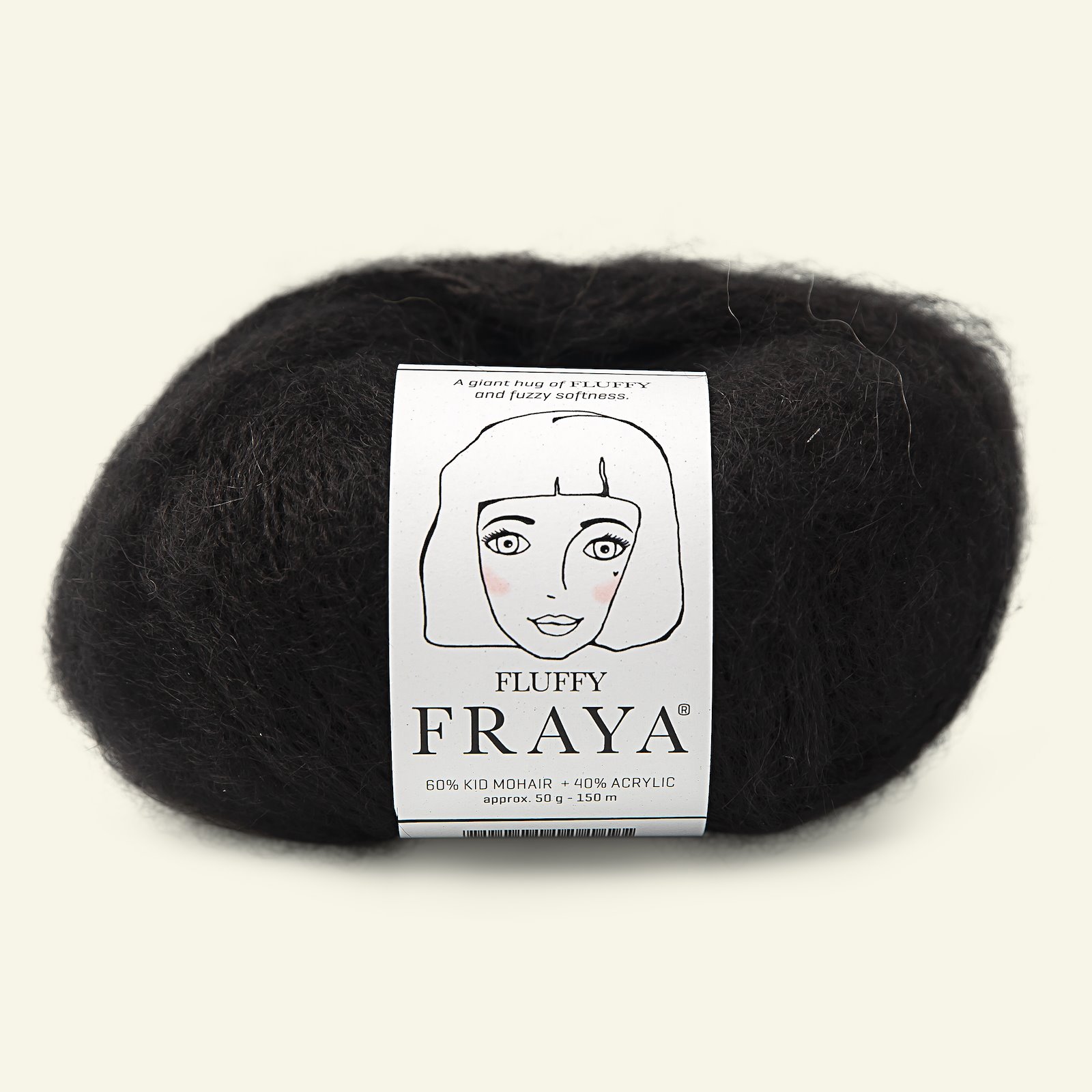 FRAYA, kid mohair mixed yarn "Fluffy", black 90066343_pack