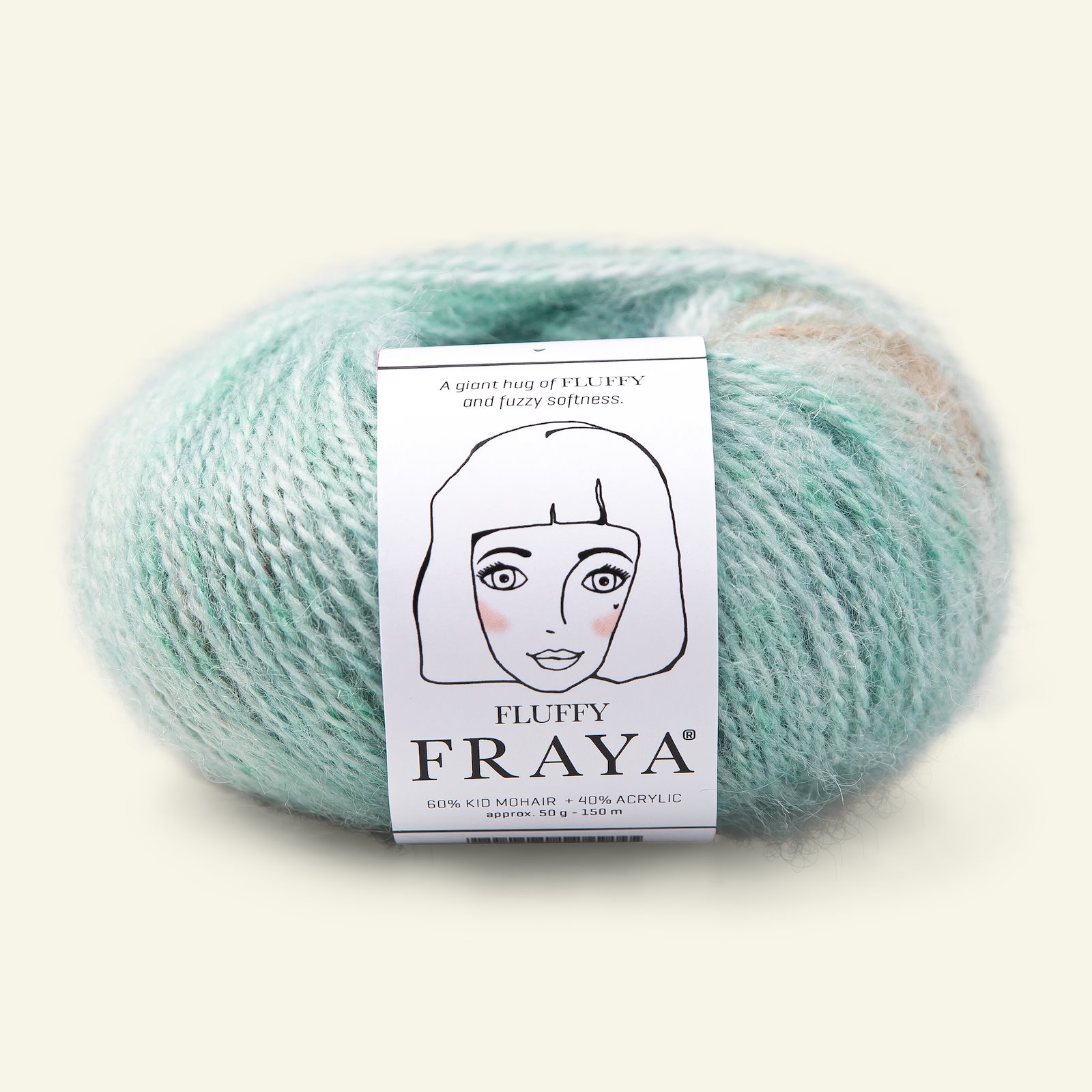 FRAYA, kid mohair mixed yarn "Fluffy", blue mix 90000028_pack