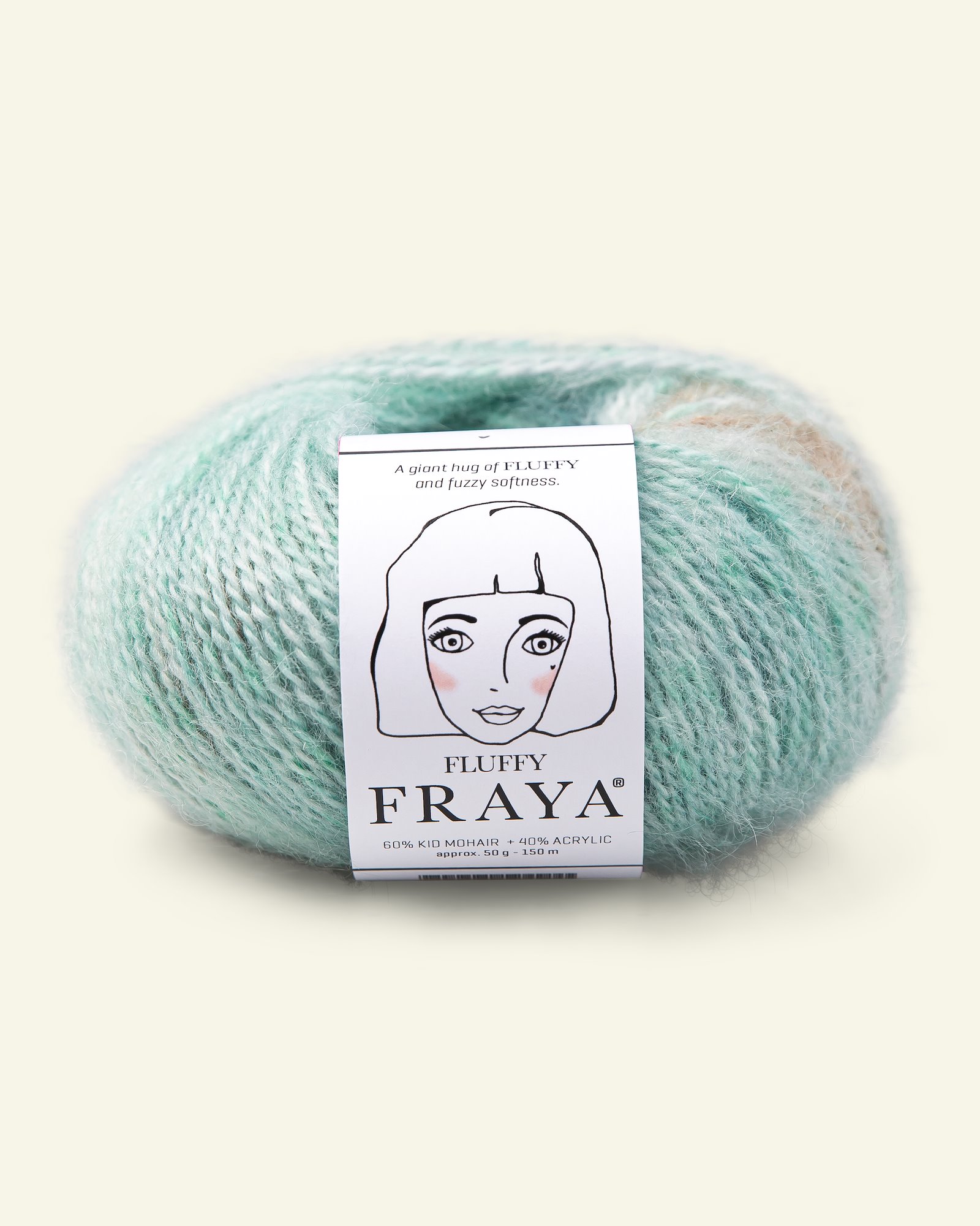 FRAYA, kid mohair mixed yarn "Fluffy", blue mix 90000028_pack