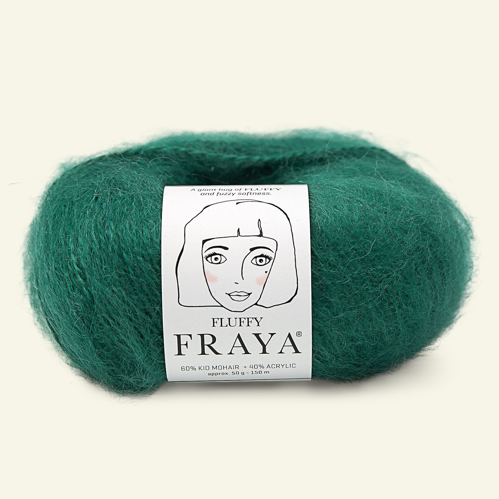FRAYA, kid mohair mixed yarn "Fluffy", bottle green 90066326_pack