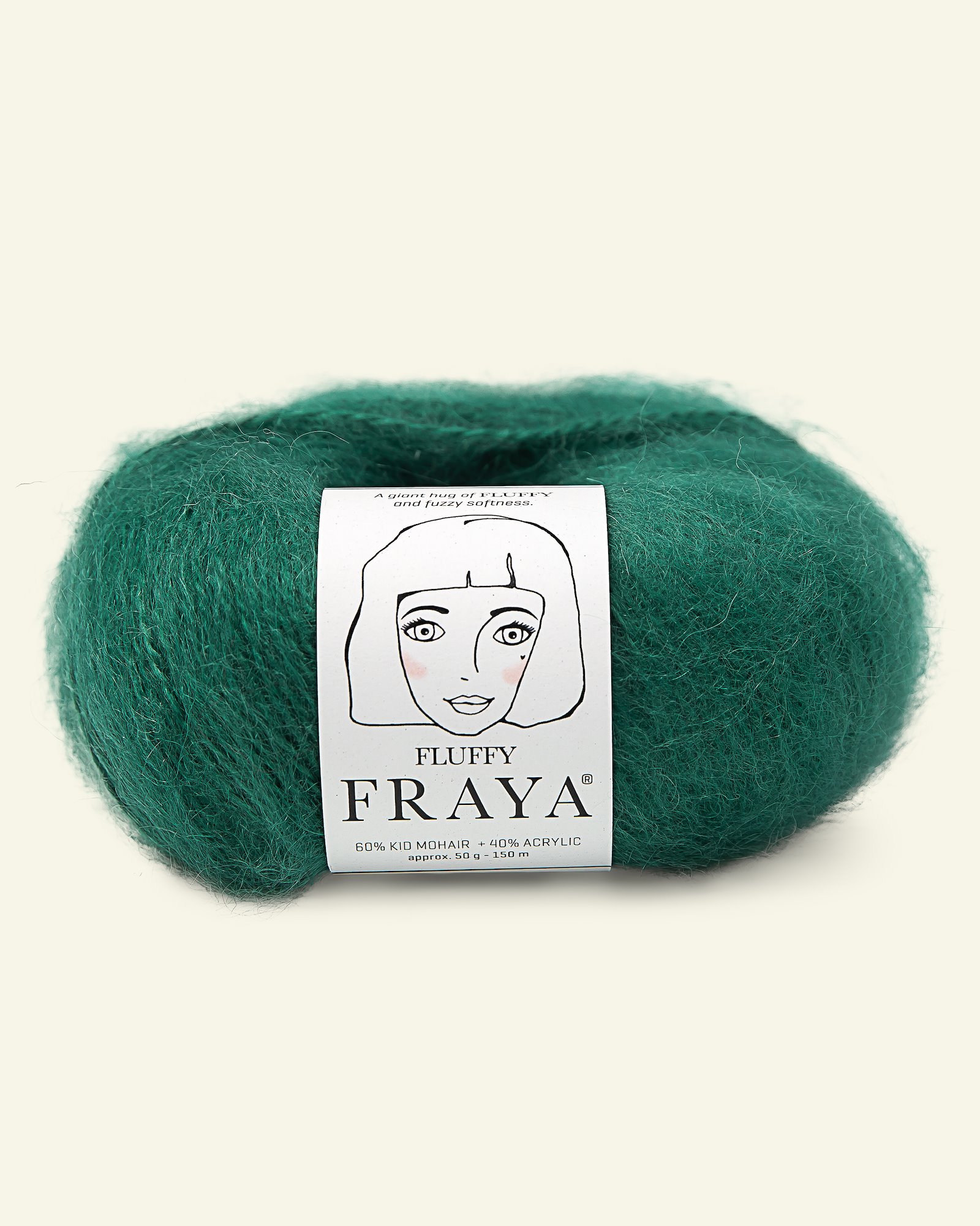 FRAYA, kid mohair mixed yarn "Fluffy", bottle green 90066326_pack
