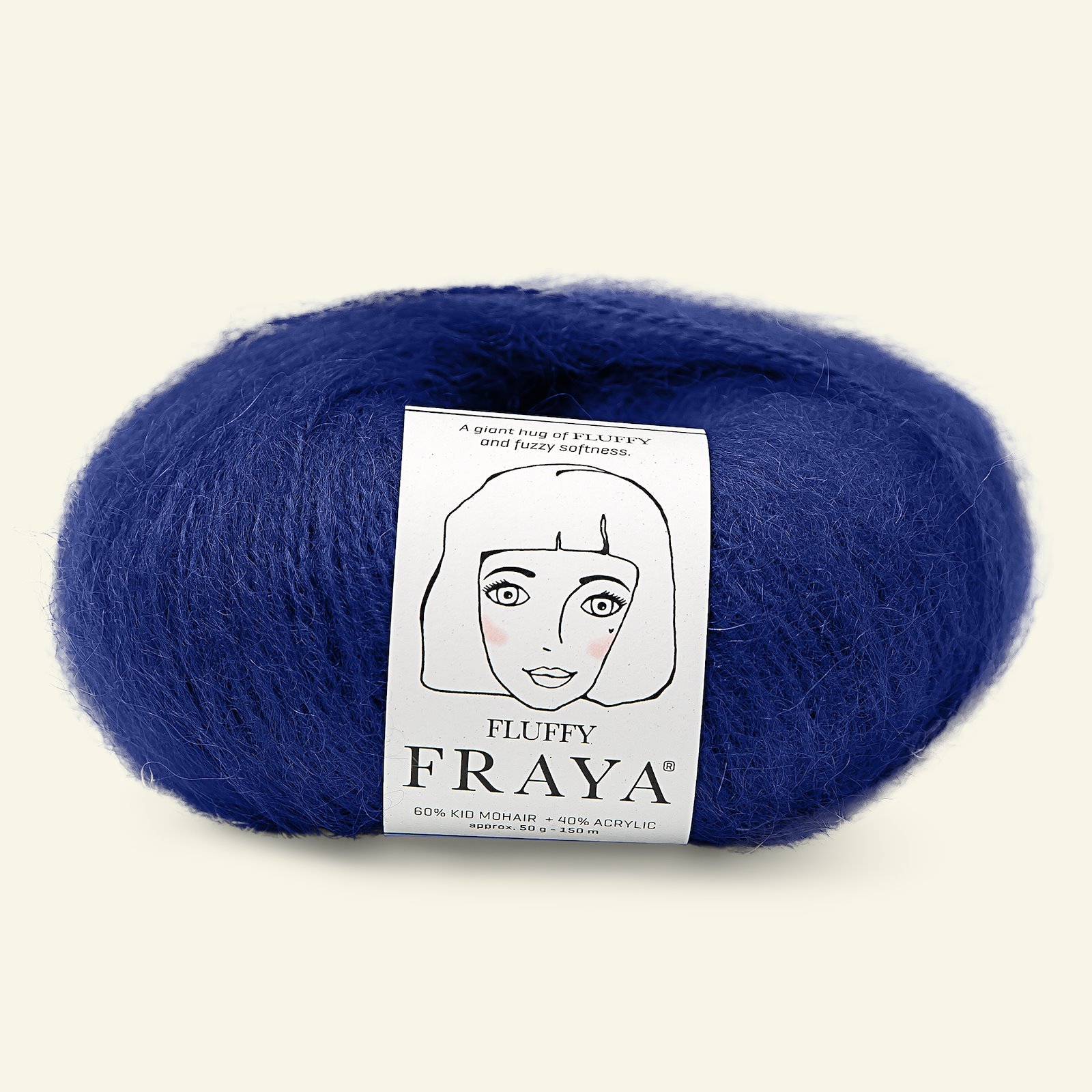 FRAYA, kid mohair mixed yarn "Fluffy", cobalt 90000910_pack