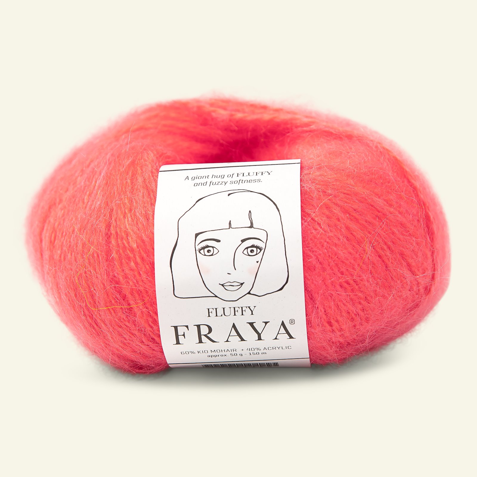 FRAYA, kid mohair mixed yarn "Fluffy", coral 90066360_pack