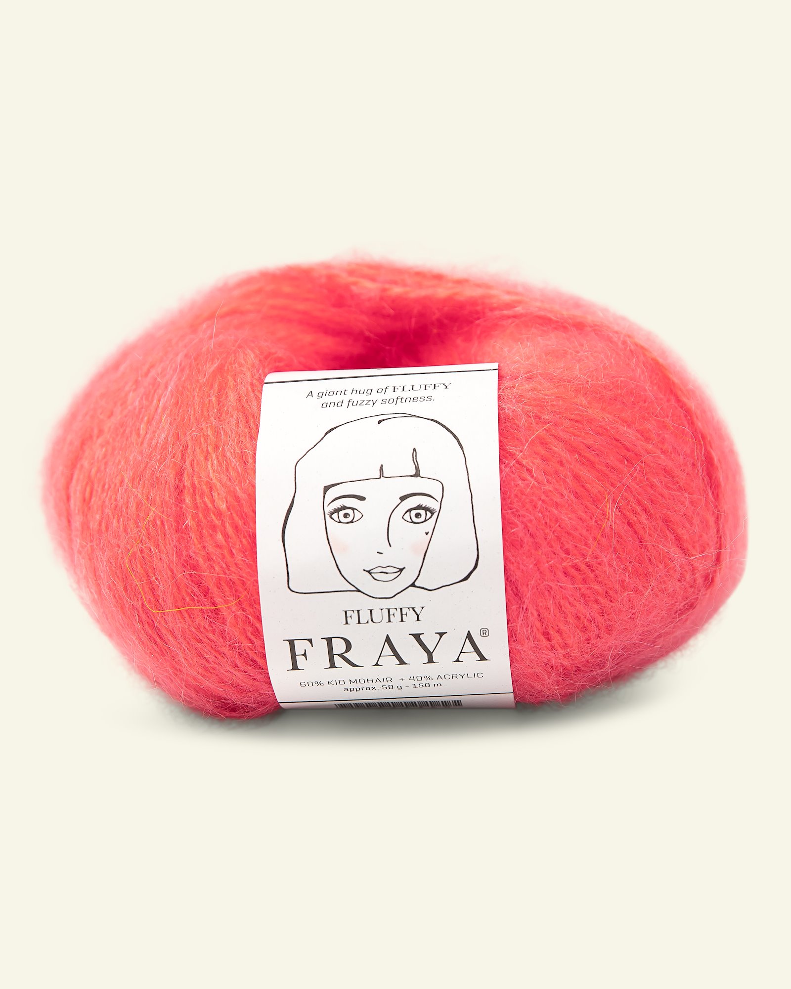 FRAYA, kid mohair mixed yarn "Fluffy", coral 90066360_pack