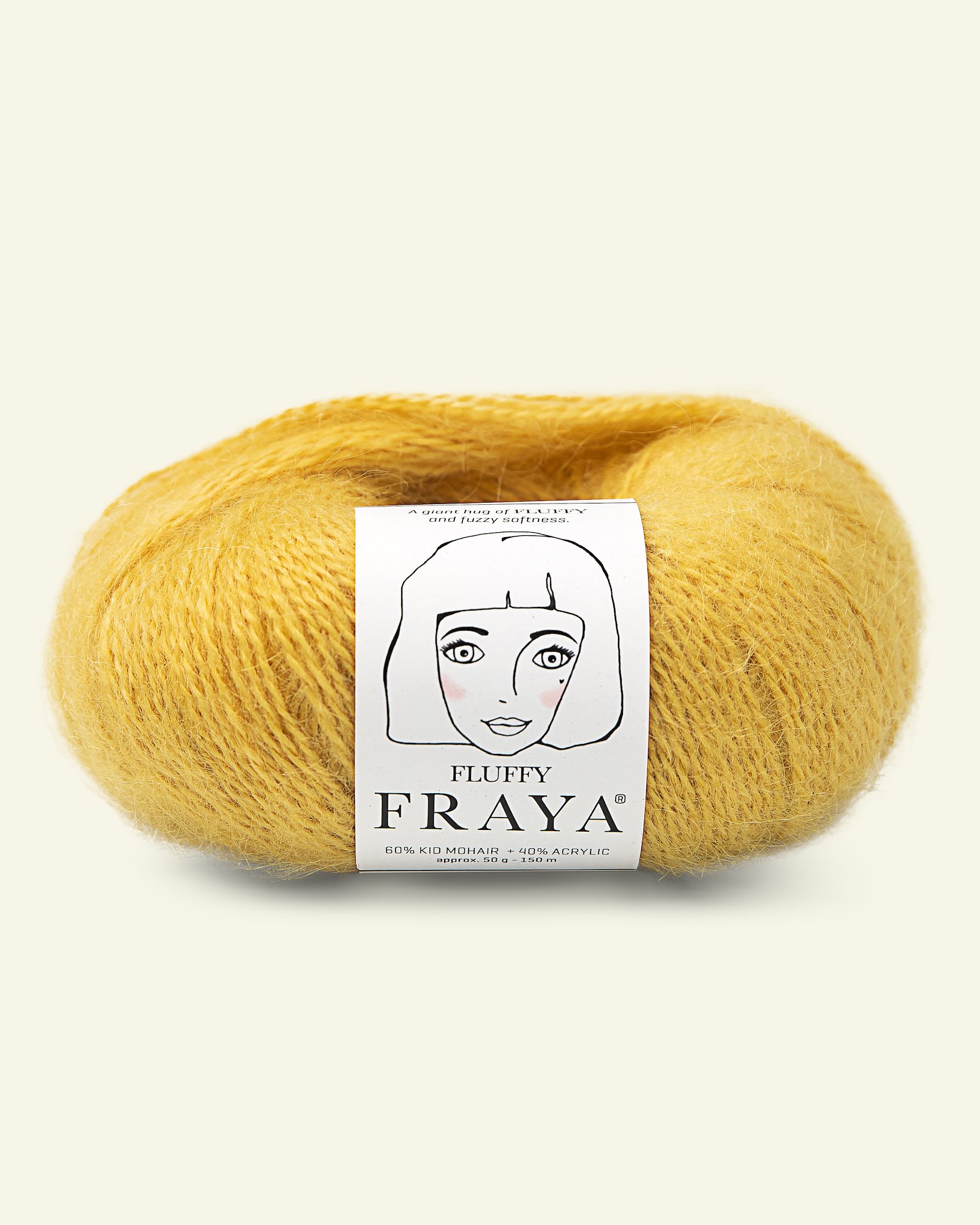 FRAYA, kid mohair mixed yarn "Fluffy", curry 90066335_pack