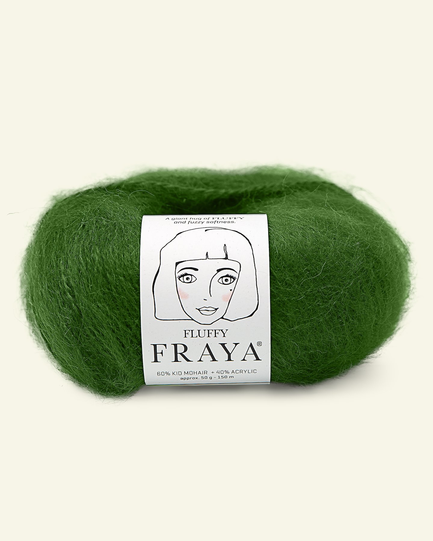 FRAYA, kid mohair mixed yarn "Fluffy", dark lime 90000911_pack