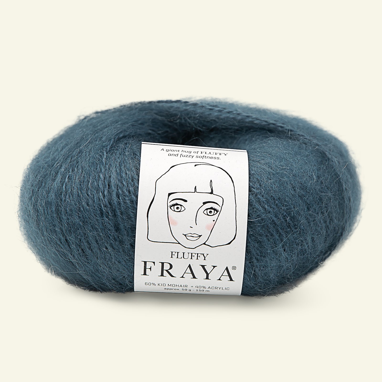 FRAYA, kid mohair mixed yarn "Fluffy", denim blue 90066321_pack
