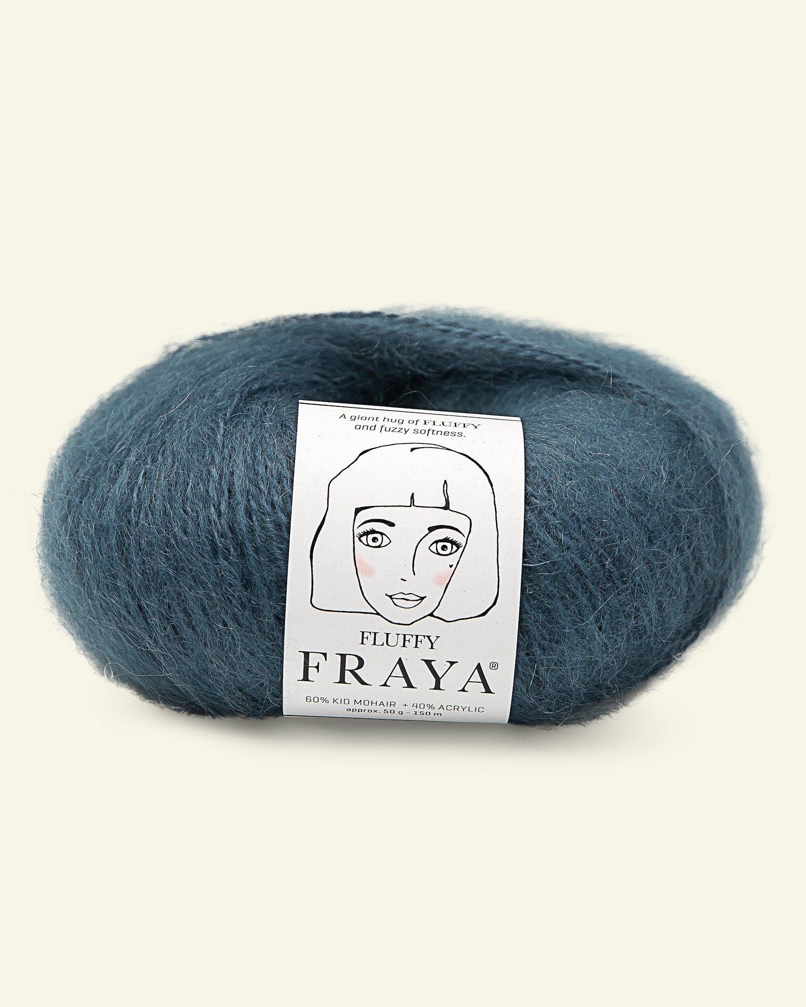 FRAYA, kid mohair mixed yarn "Fluffy", denim blue 90066321_pack