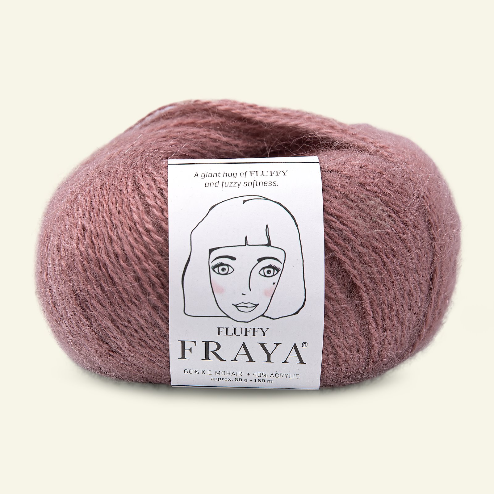 FRAYA, kid mohair mixed yarn "Fluffy", dusty heather 90066377_pack