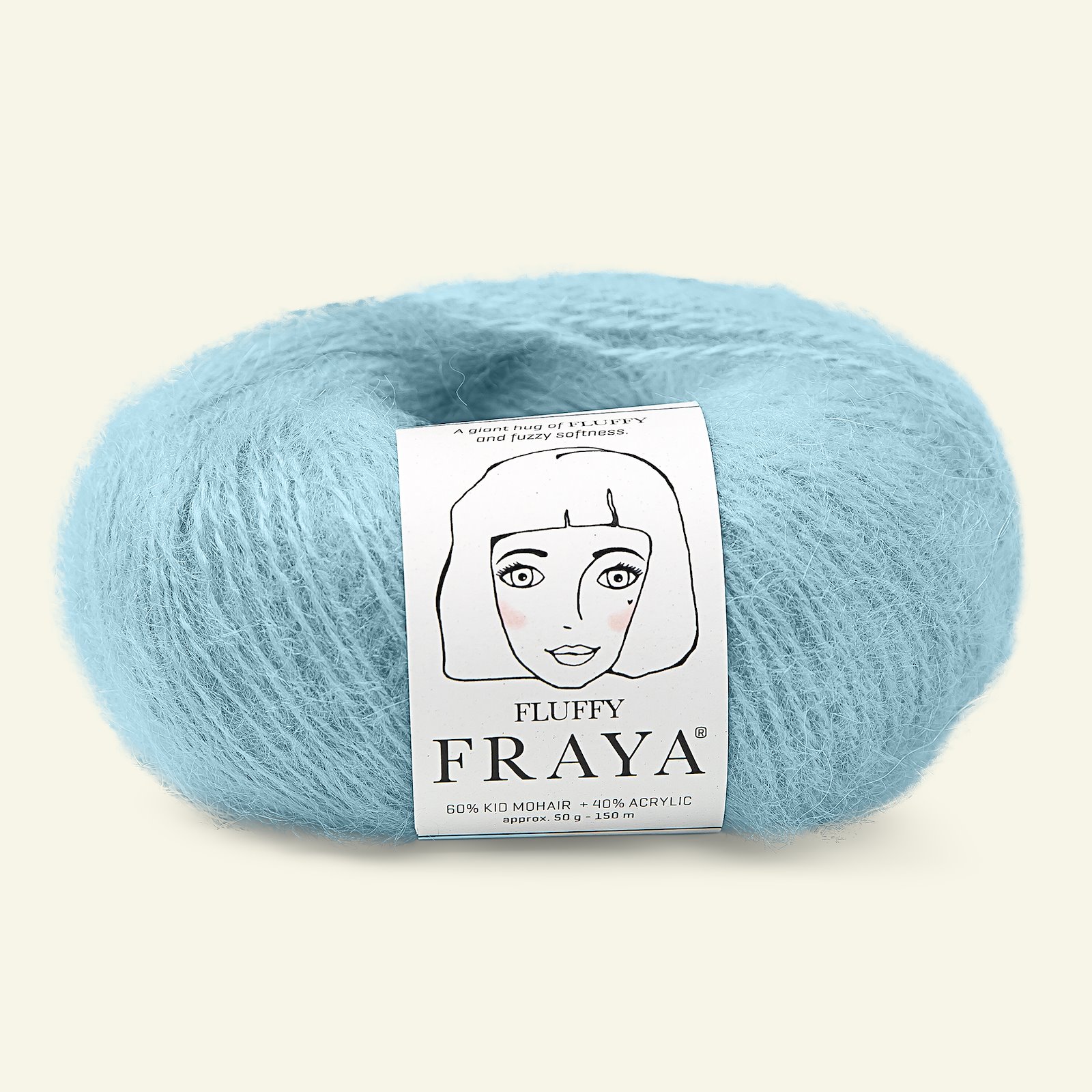 FRAYA, kid mohair mixed yarn "Fluffy", light blue 90000908_pack