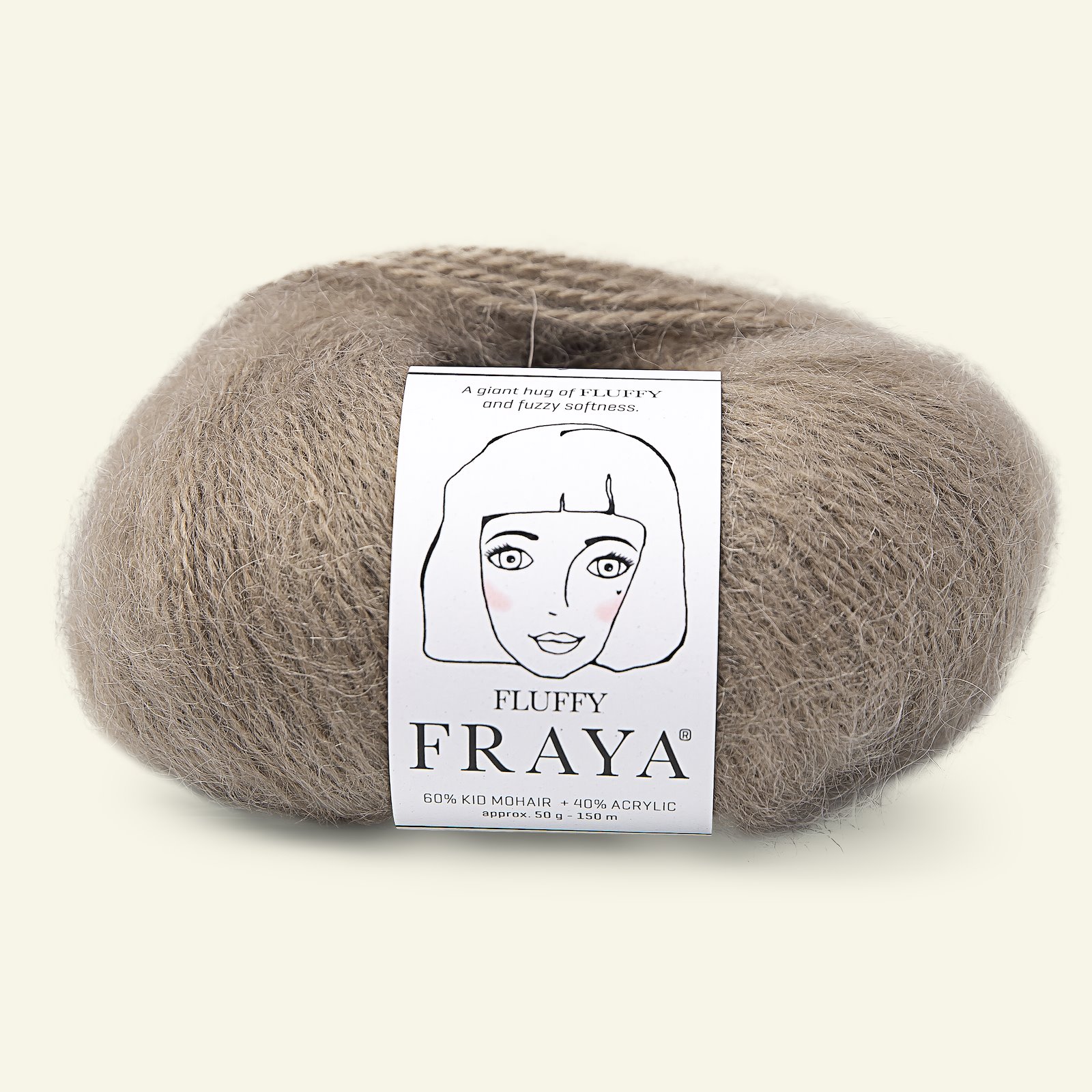 FRAYA, kid mohair mixed yarn "Fluffy", light brown 90066336_pack