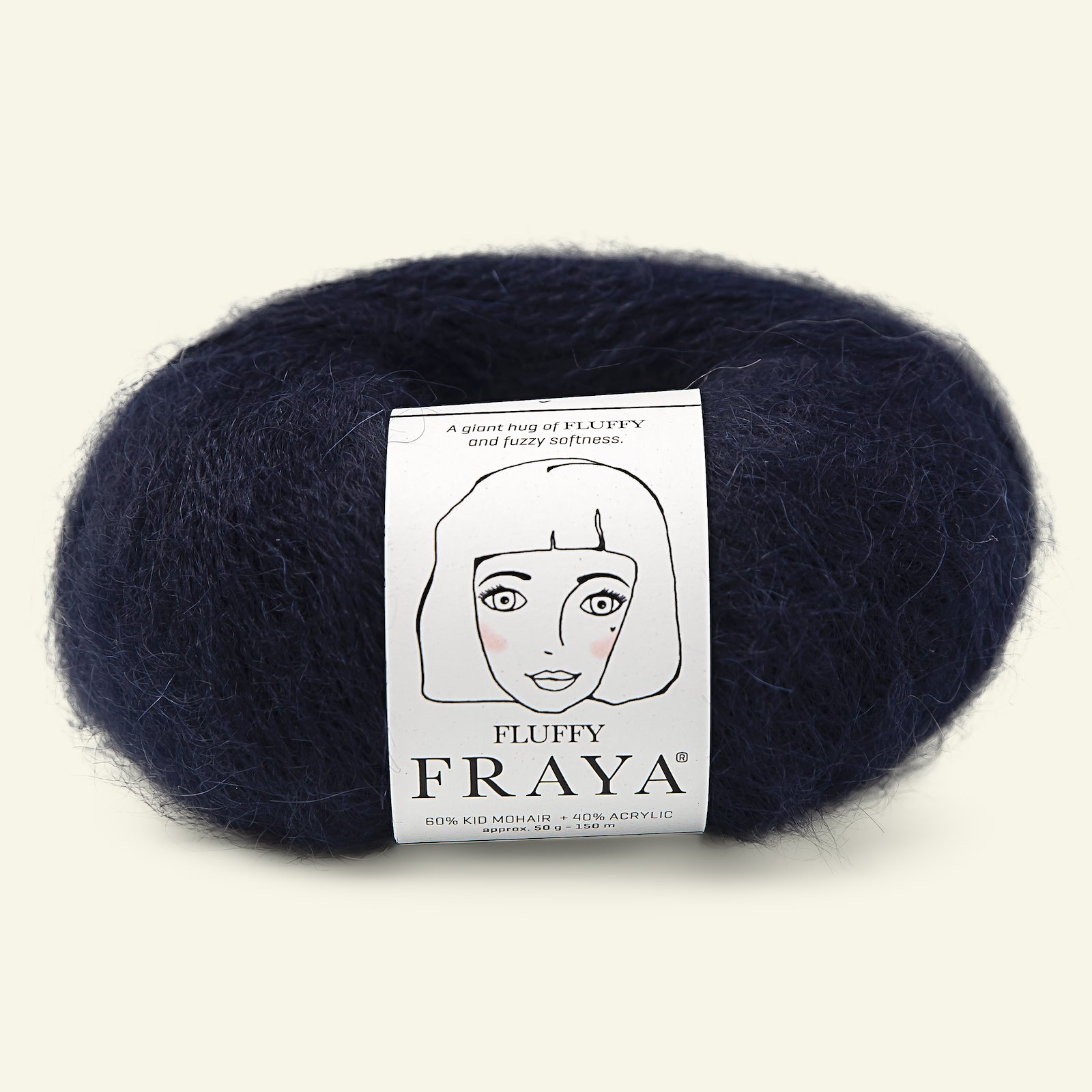 FRAYA, kid mohair mixed yarn "Fluffy", navy 90066323_pack