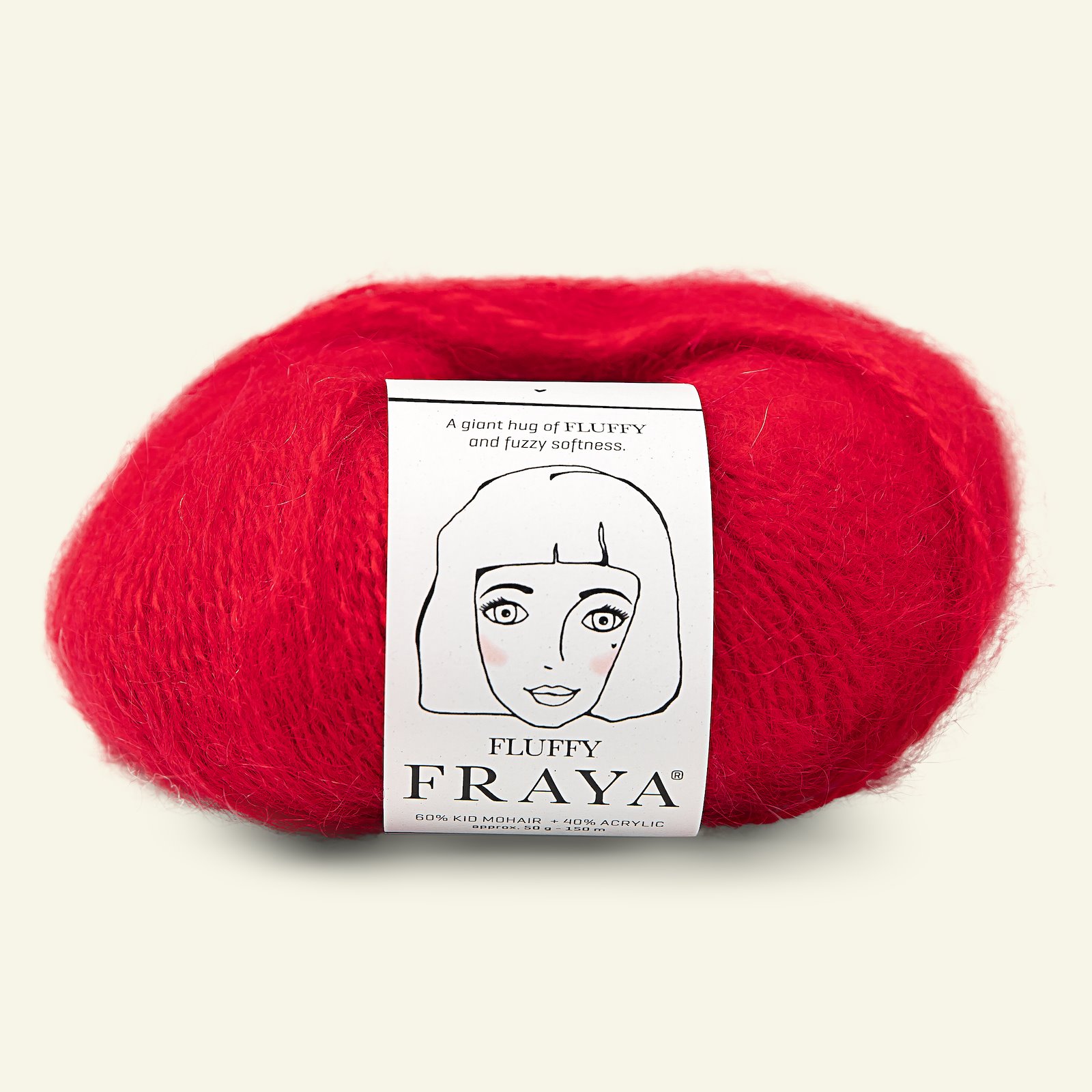 FRAYA, kid mohair mixed yarn "Fluffy", red 90066311_pack