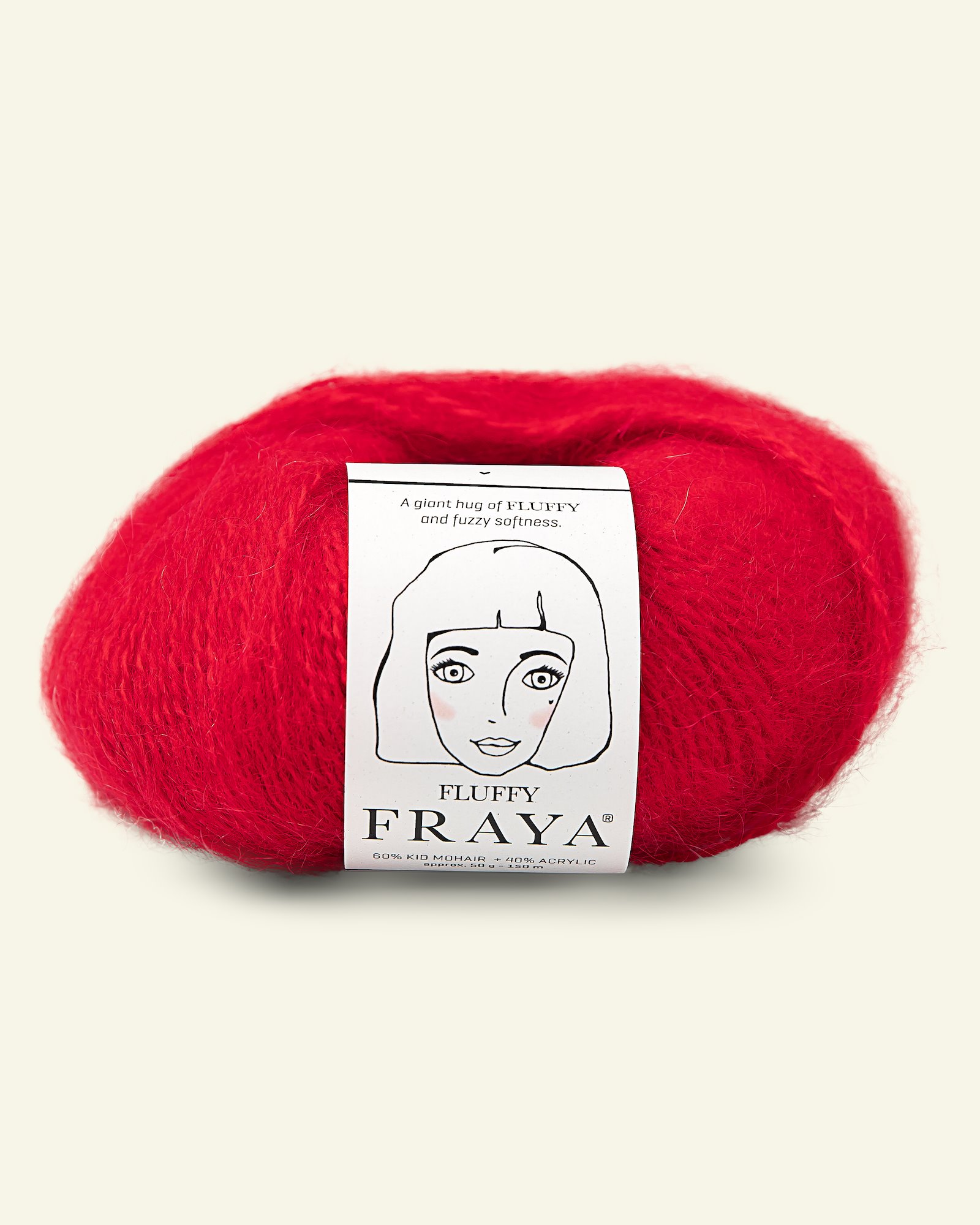 FRAYA, kid mohair mixed yarn "Fluffy", red 90066311_pack