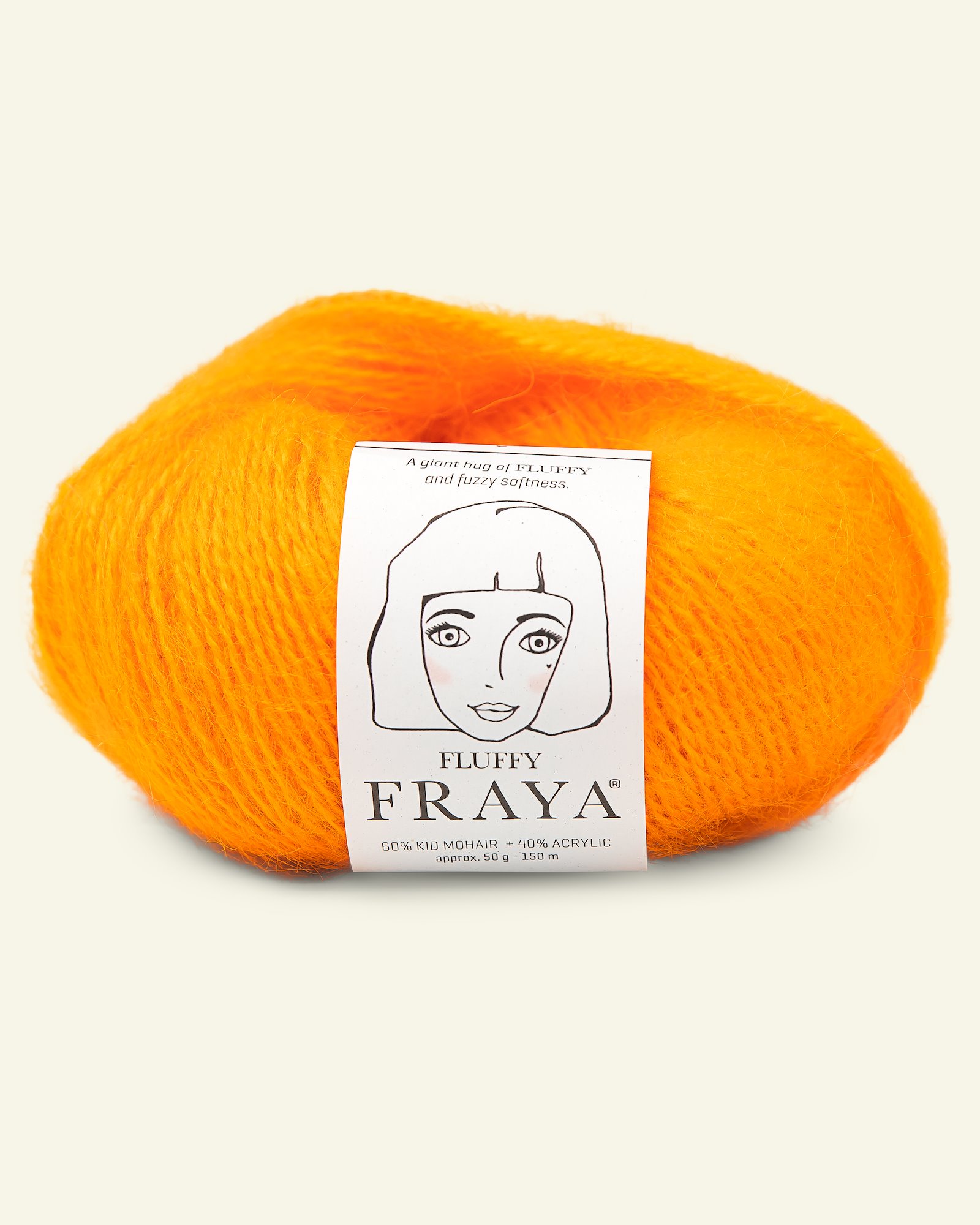 FRAYA, kid mohair mixed yarn "Fluffy", sunflower 90066306_pack