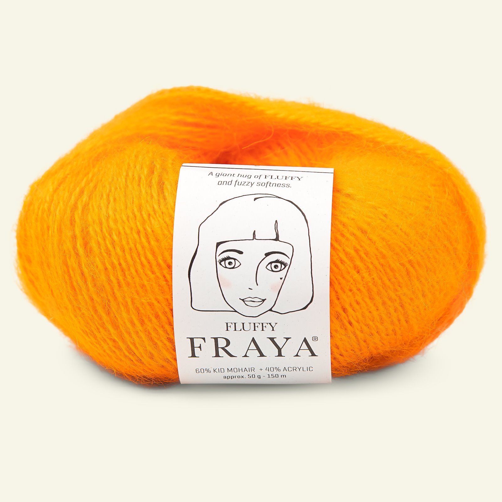 FRAYA, kid mohair mixed yarn "Fluffy", sunflower 90066306_pack