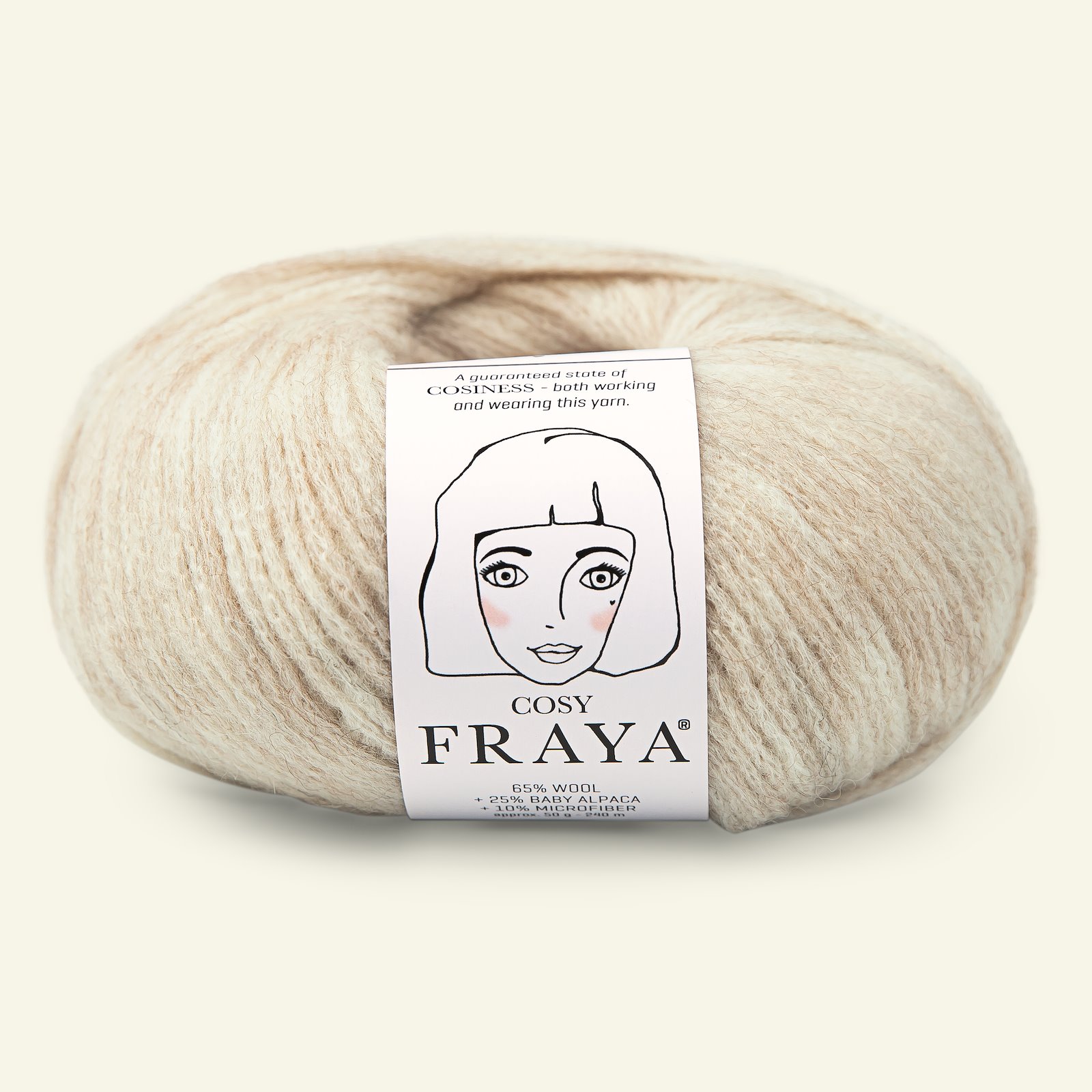 FRAYA, merino blandingsgarn/blow yarn "Cosy", sand melange 90054702_pack