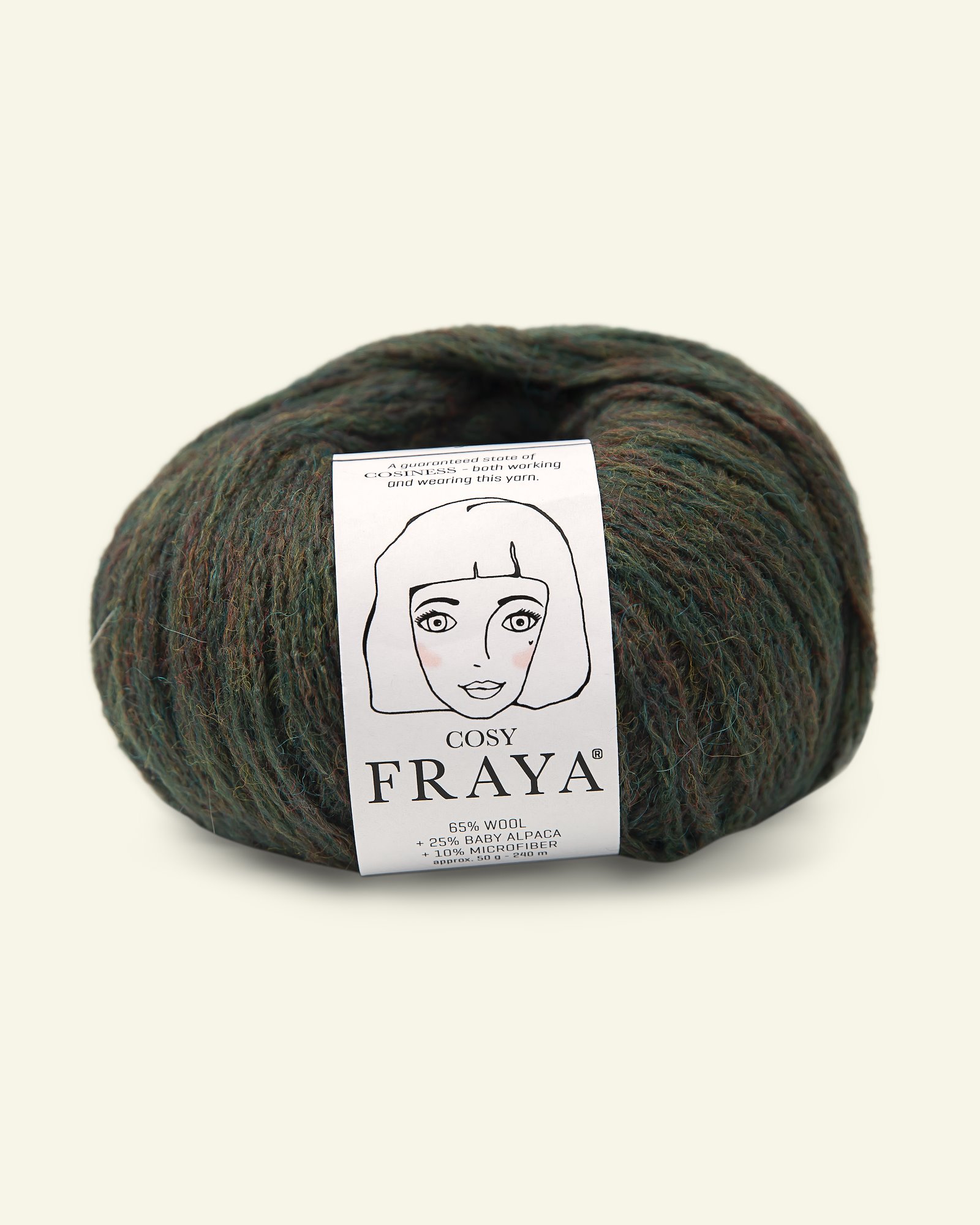 FRAYA, merino blandingsgarn/blow yarn "Cosy", varm flaskegrøn melange 90054728_pack