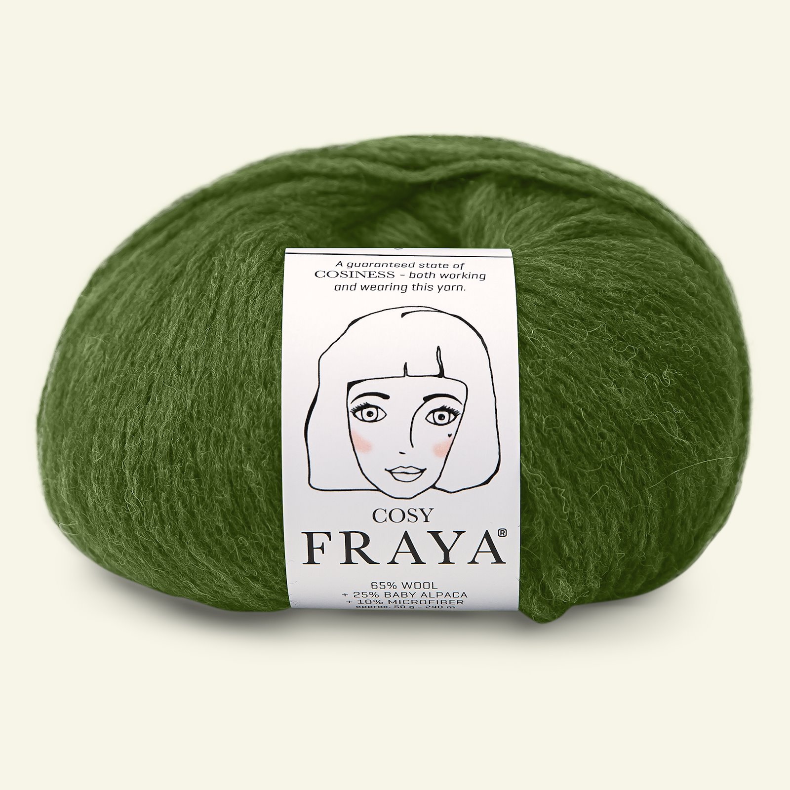 FRAYA, merino mixed yarn/blow yarn "Cosy", dark lime 90000903_pack