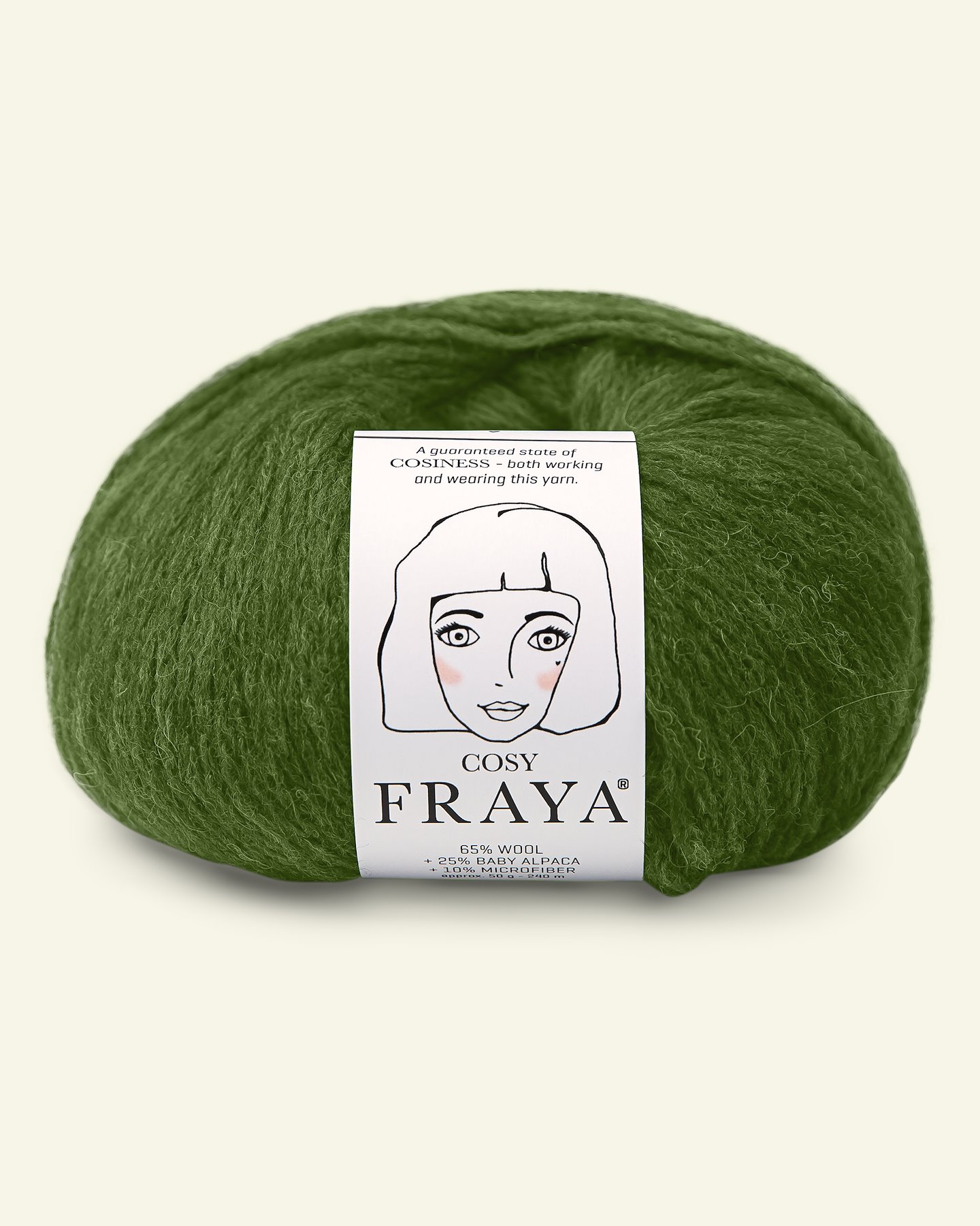 FRAYA, merino mixed yarn/blow yarn "Cosy", dark lime 90000903_pack
