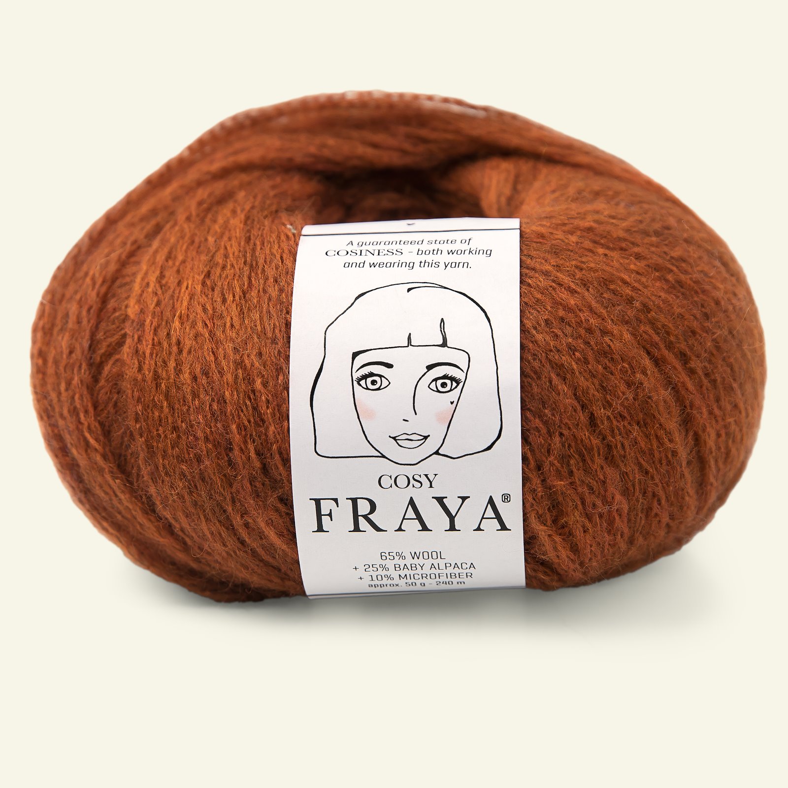 FRAYA, merino mixed yarn, "Cosy", rust 90054745_pack