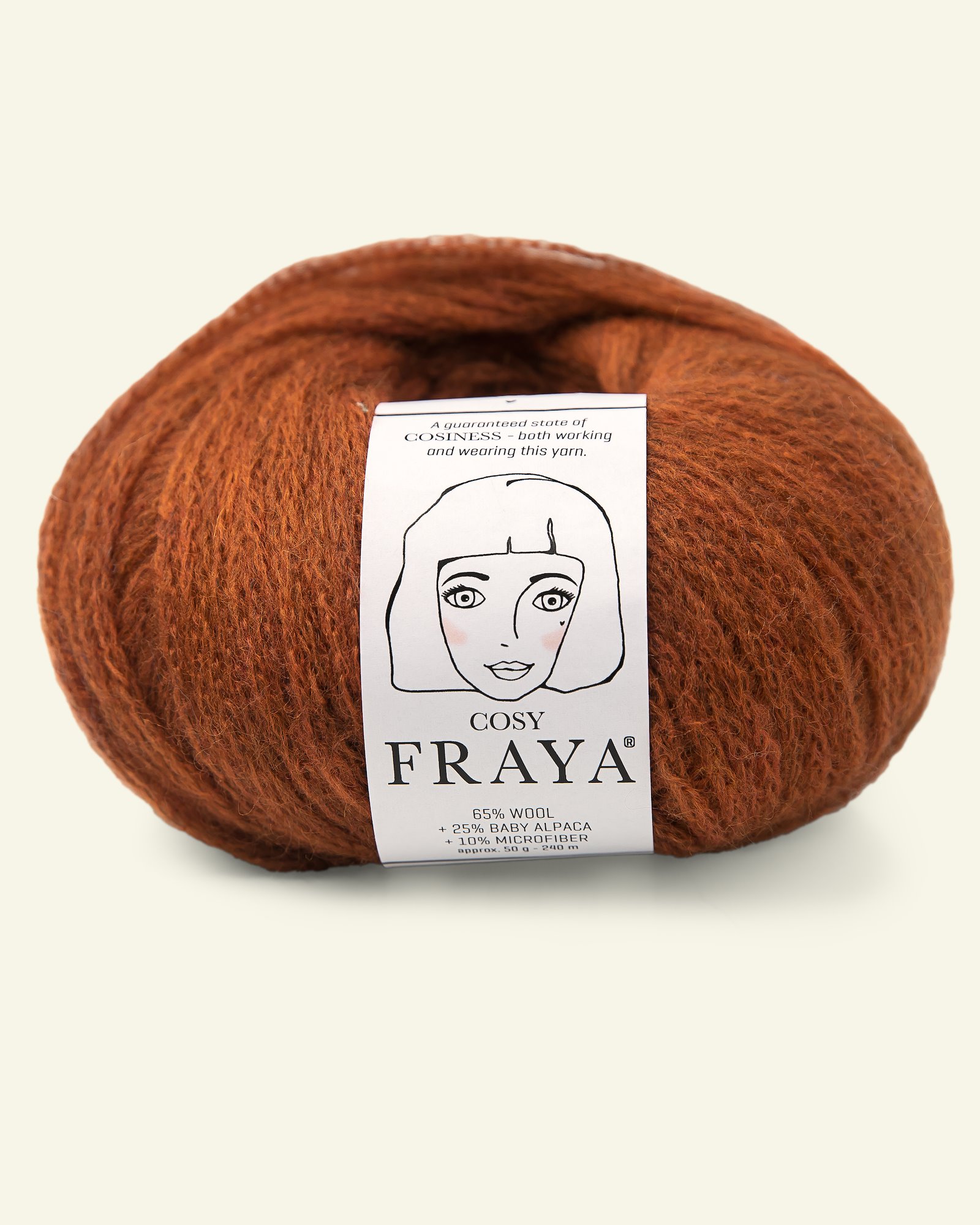 FRAYA, merino mixed yarn, "Cosy", rust 90054745_pack
