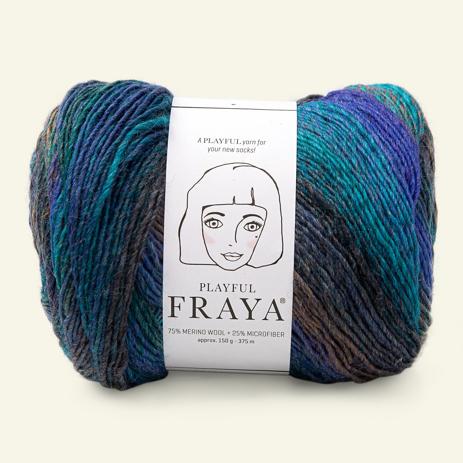 FRAYA, merino mixed yarn "Playful", aqua mix 90000037_pack