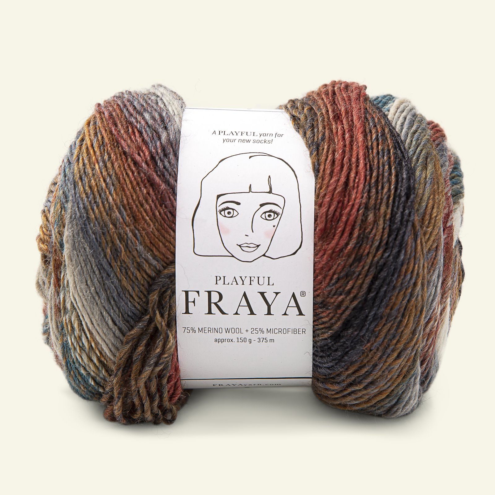FRAYA, merino mixed yarn "Playful", brown mix 90000038_pack