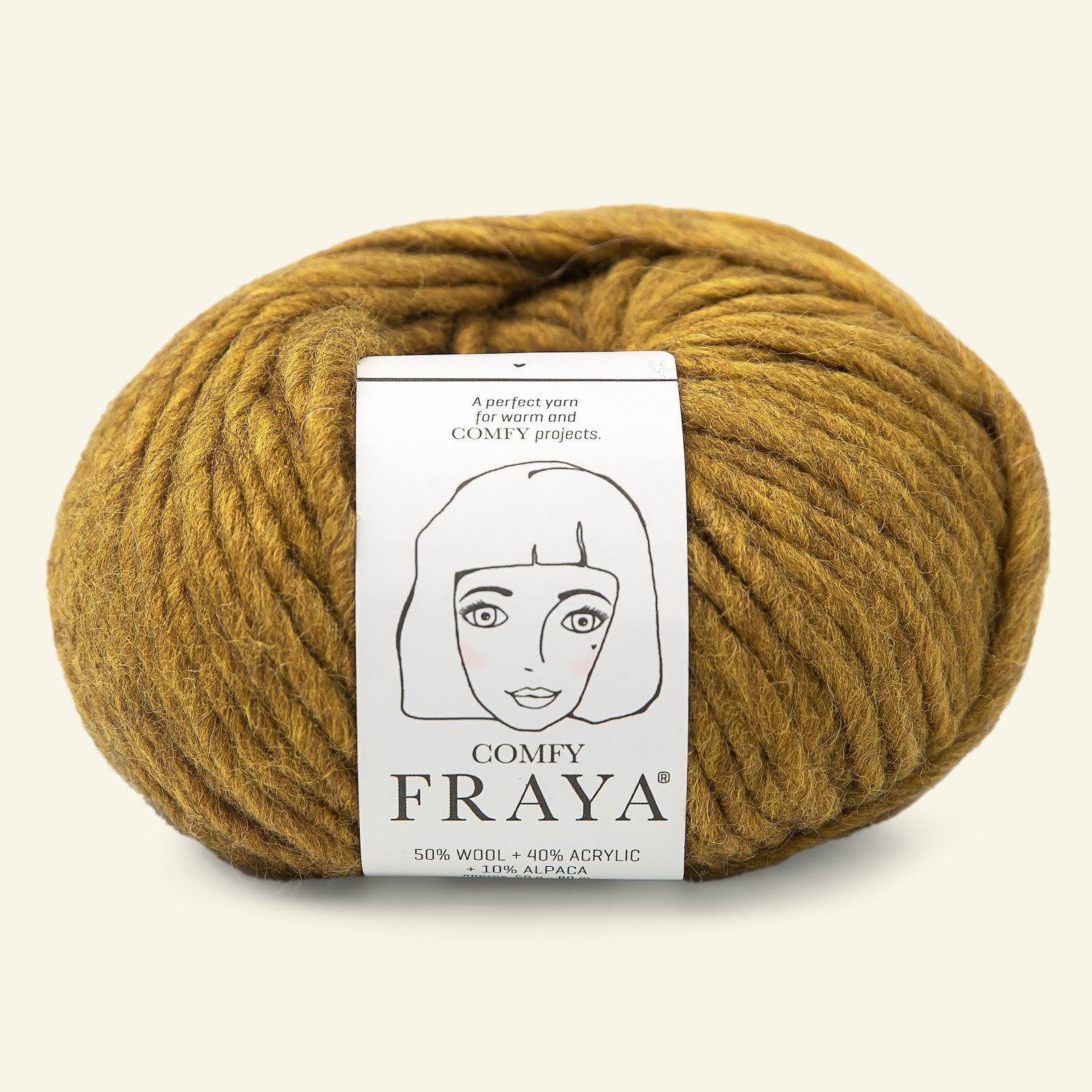 FRAYA, Mischgarn mit Wolle "Comfy", Dunkel Curry 90054835_pack