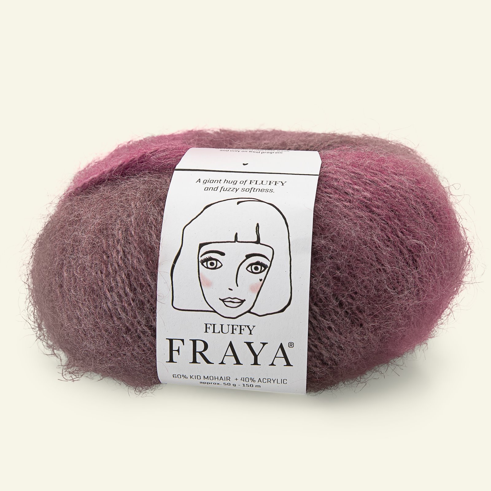 FRAYA, mohair/akrylgarn "Fluffy", lavendel mix 90000097_pack