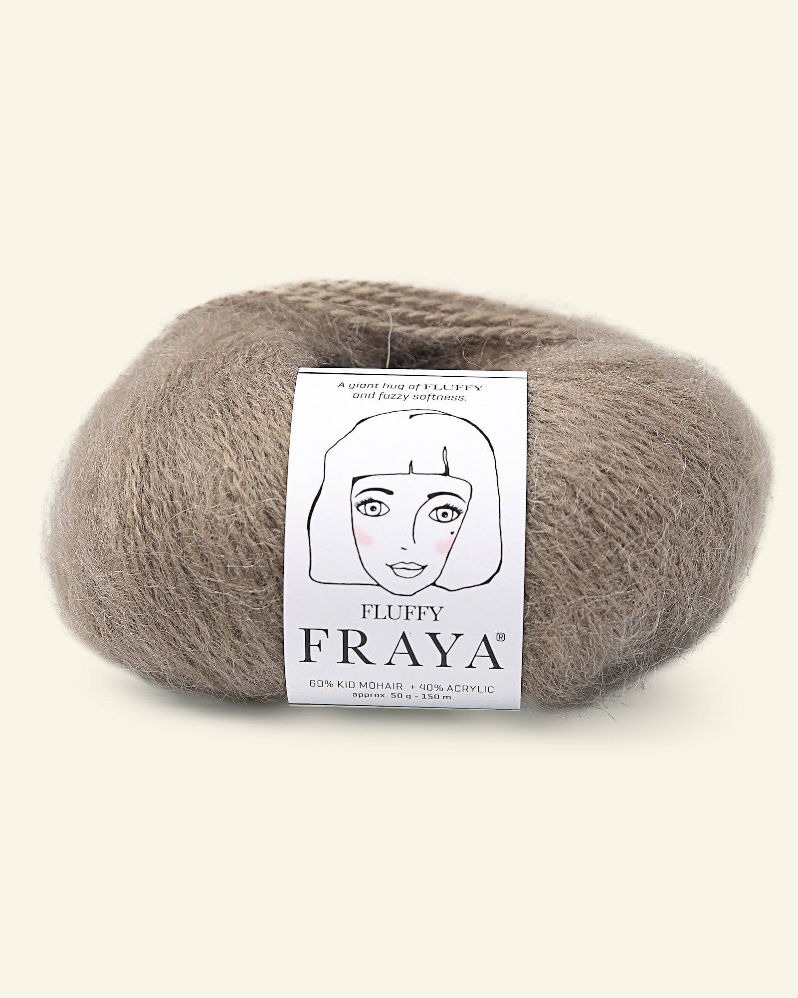 FRAYA, mohair/akrylgarn "Fluffy", lys brun 90066336_pack