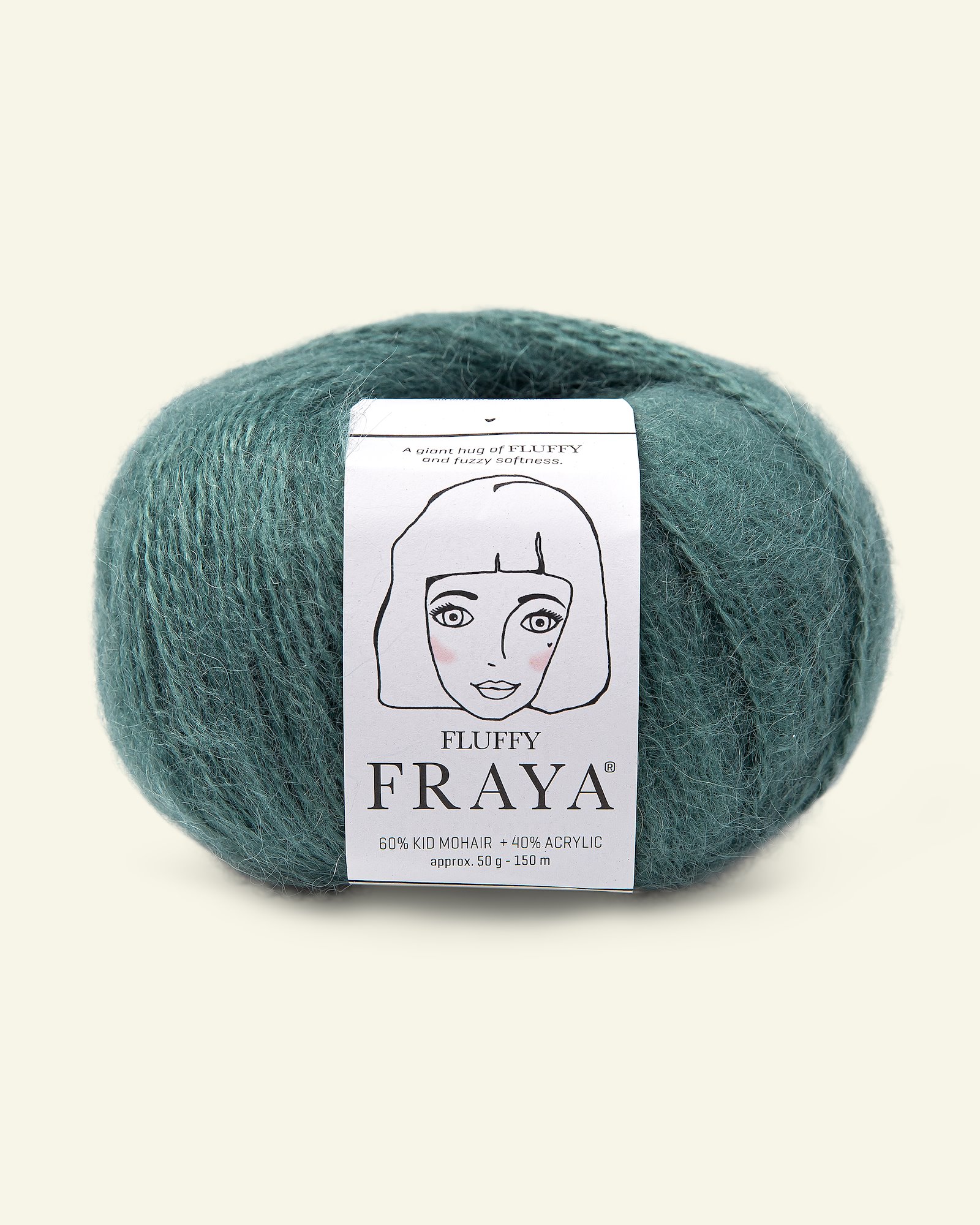FRAYA, mohair/akrylgarn "Fluffy", støvet grønn 90066347_pack