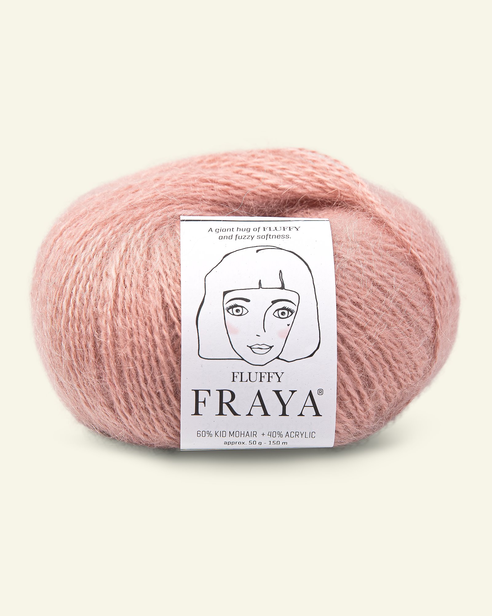 FRAYA, mohair/akrylgarn "Fluffy", støvet rosa 90066389_pack