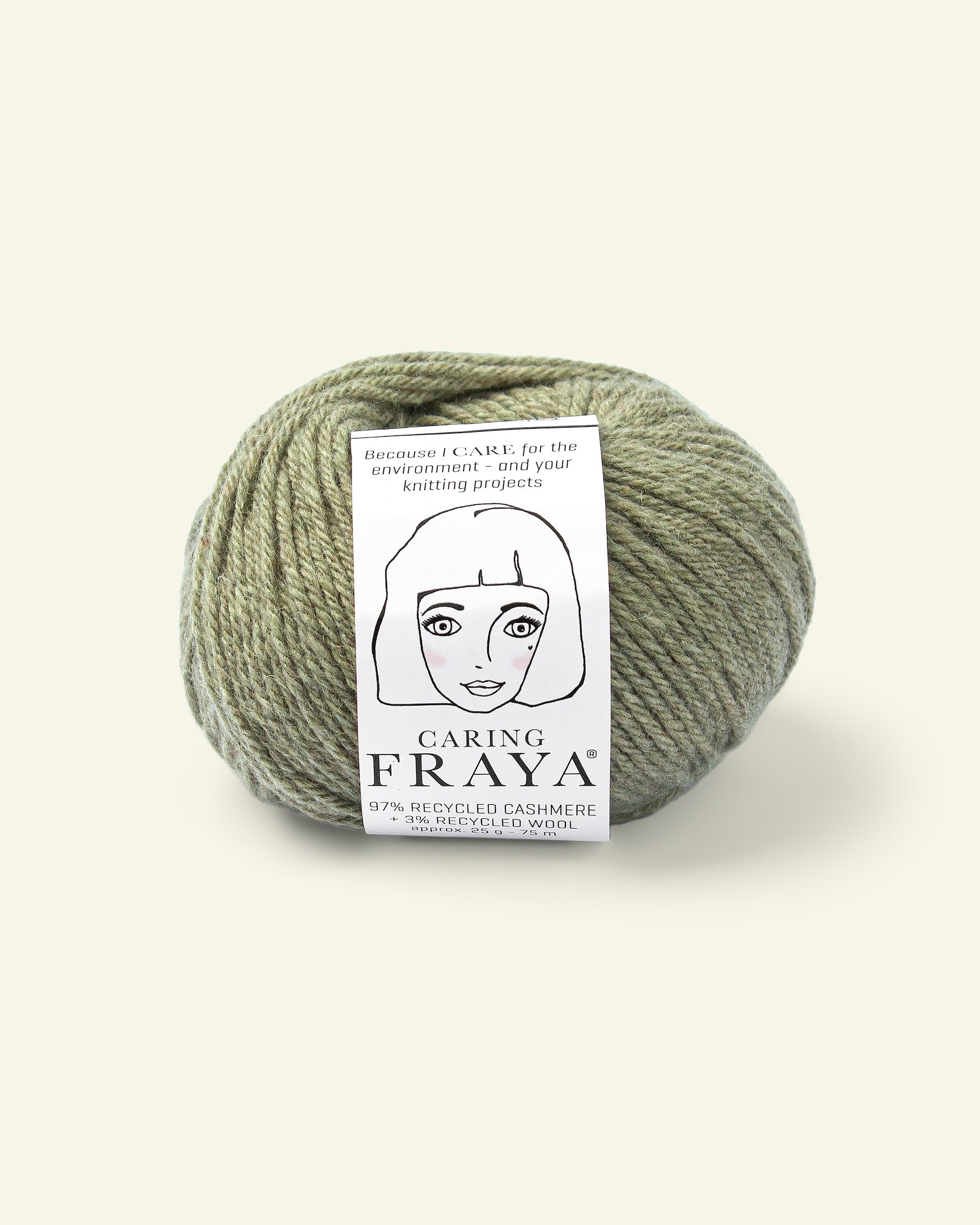 FRAYA, recycle cashmere yarn "Caring", dusty eucalyptus 90000112_pack