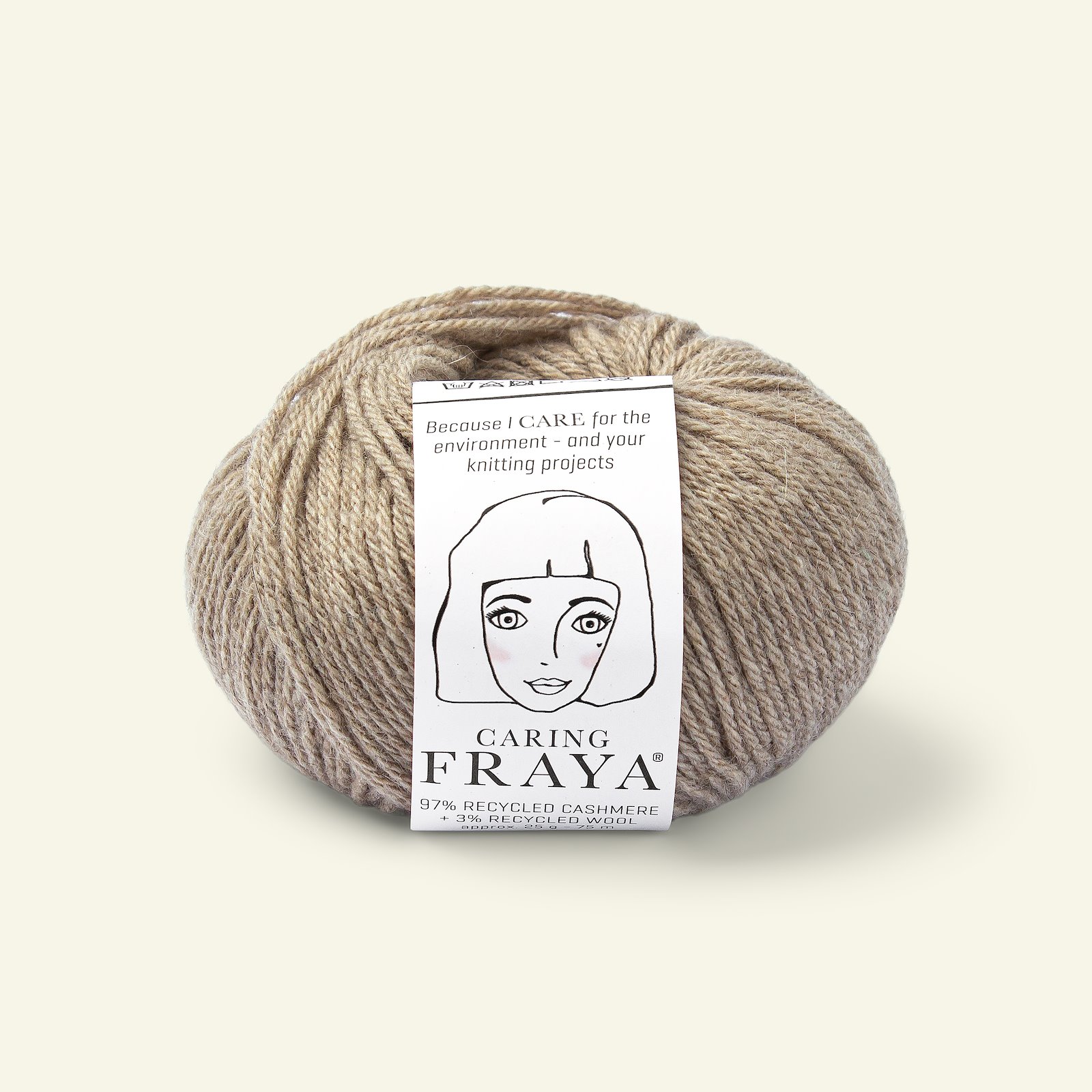 FRAYA, recycle cashmere yarn "Caring", oat 90000107_pack