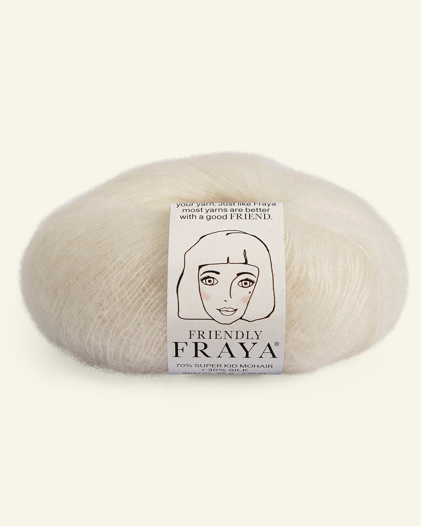 FRAYA, silk mohair garn "Friendly", hvid 90000958_pack