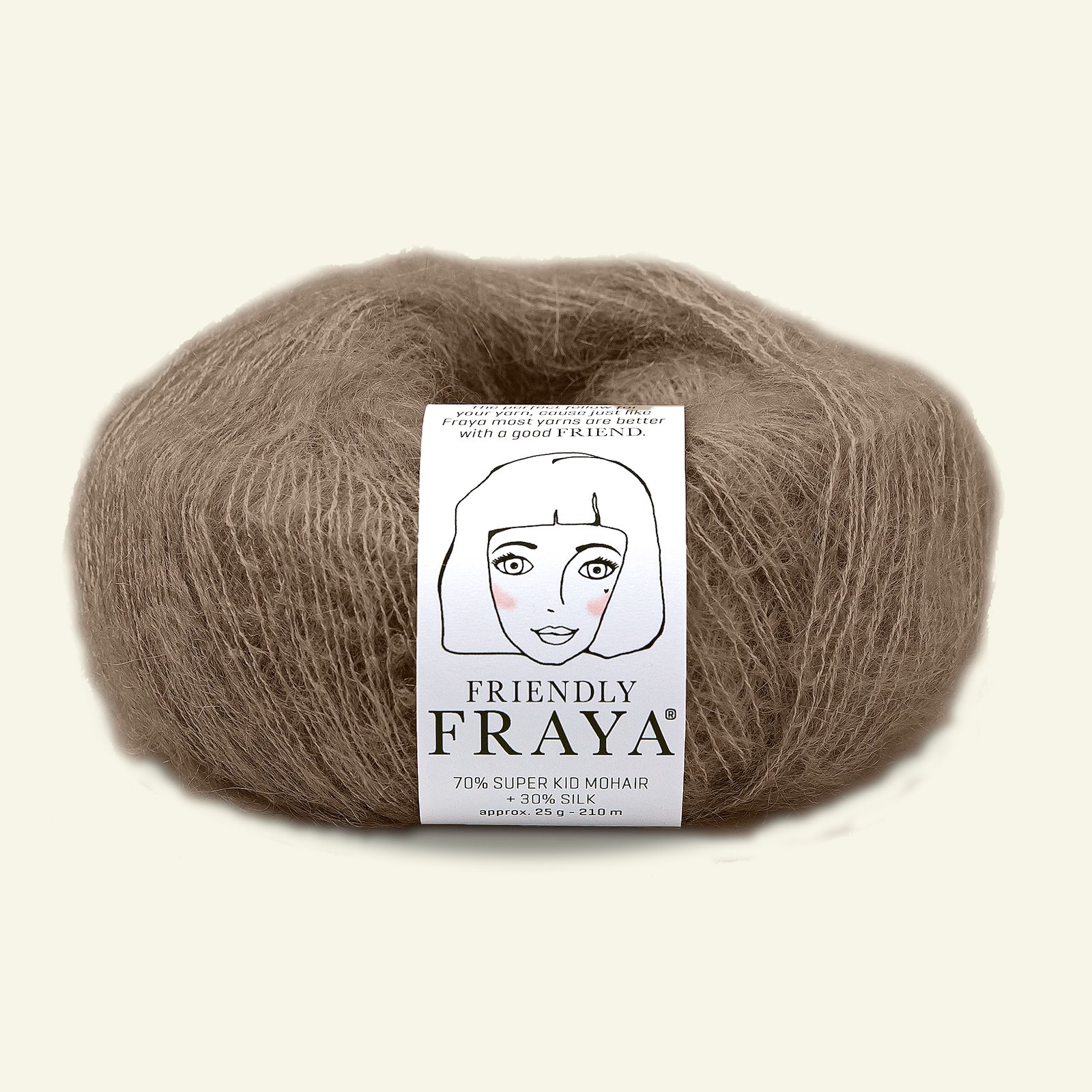FRAYA, silk mohair garn "Friendly", lys brun 90000912_pack