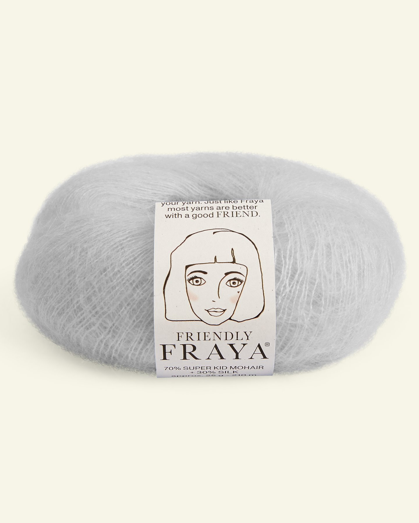 FRAYA, silk mohair garn "Friendly", lys grå 90000959_pack