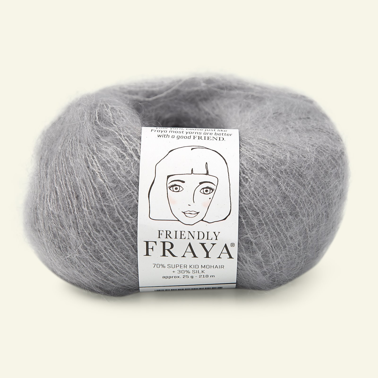 FRAYA, silk mohair garn "Friendly", lys grå 90054940_pack