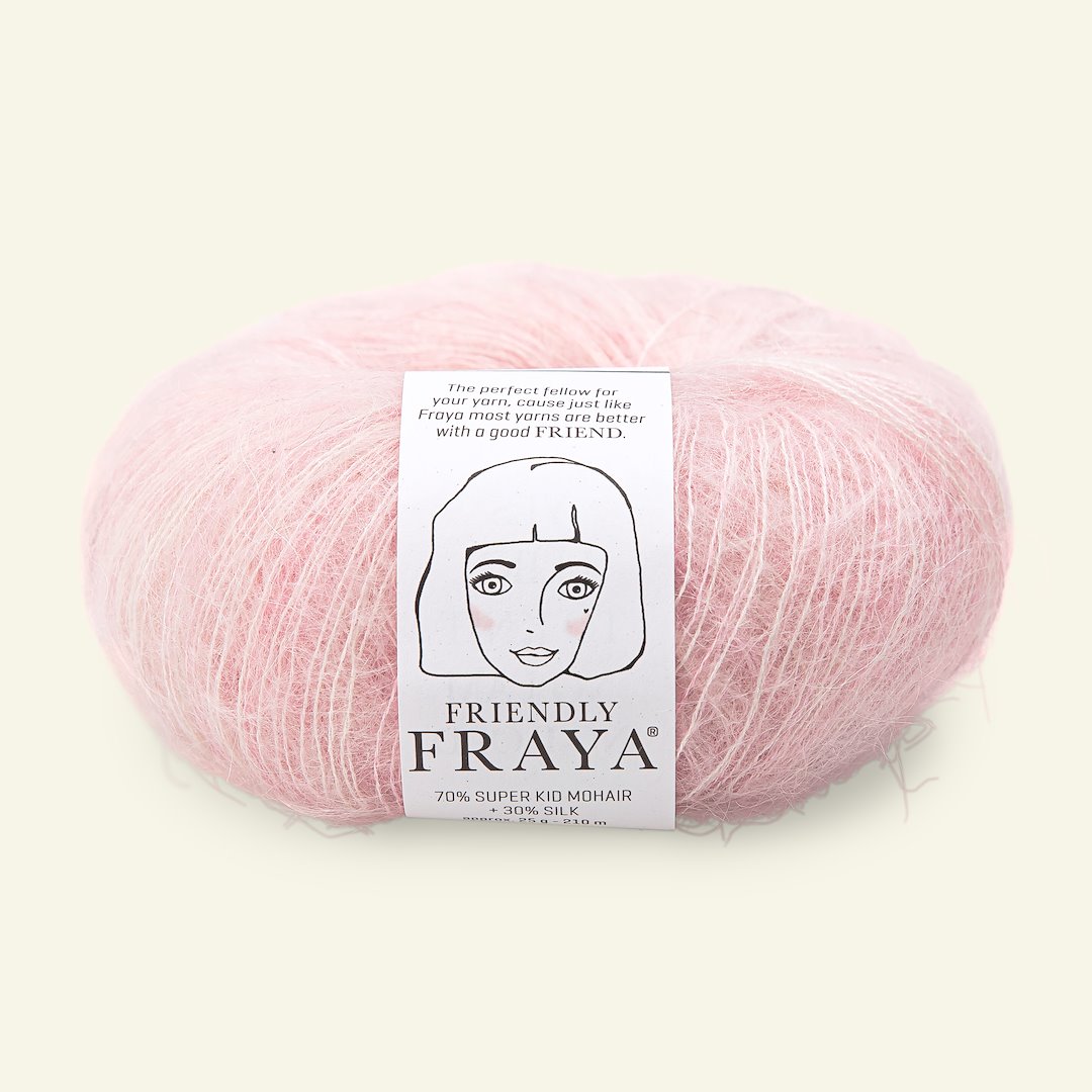 Billede af FRAYA, silk mohair garn "Friendly", lys pink mix