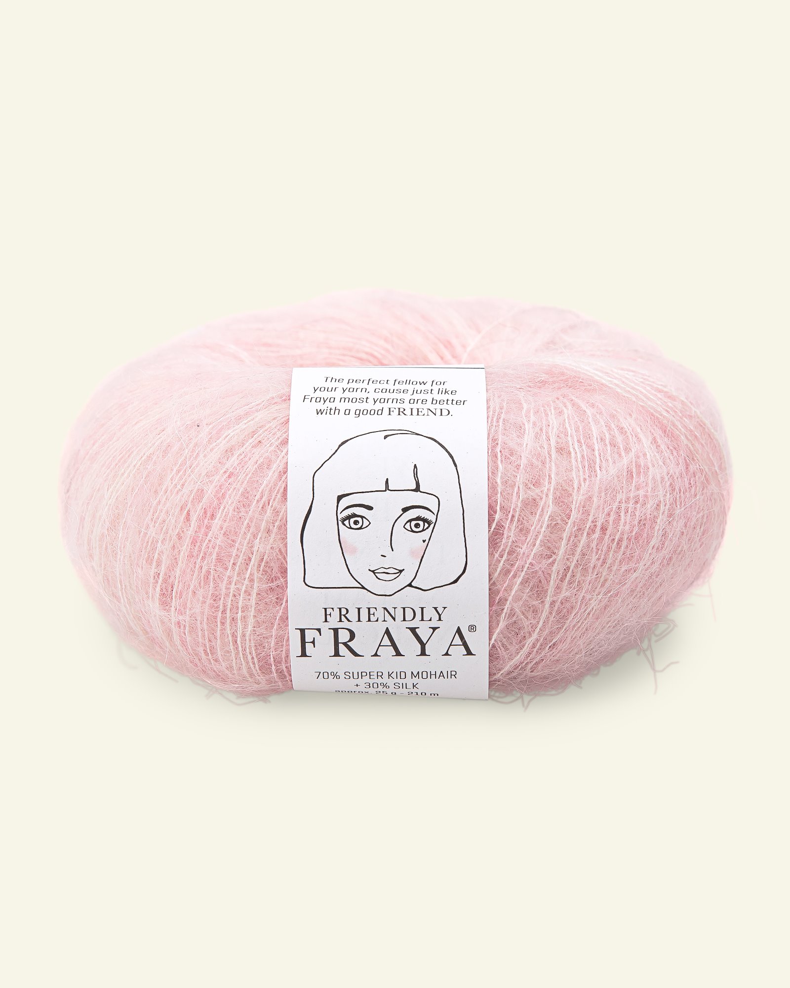 FRAYA, silk mohair garn "Friendly", lys pink mix 90000102_pack