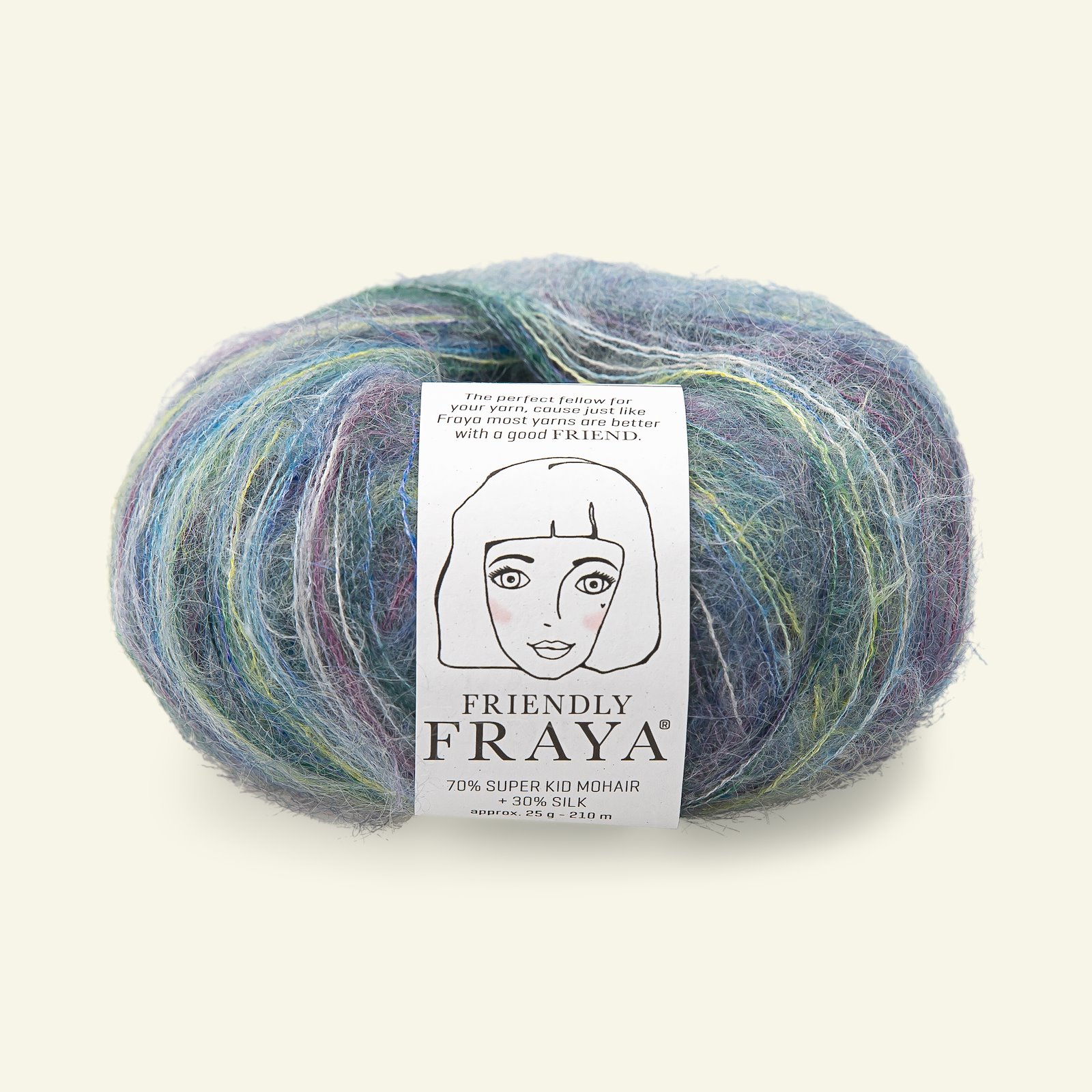 FRAYA, silk mohair yarn "Friendly", blue green mix 90000098_pack