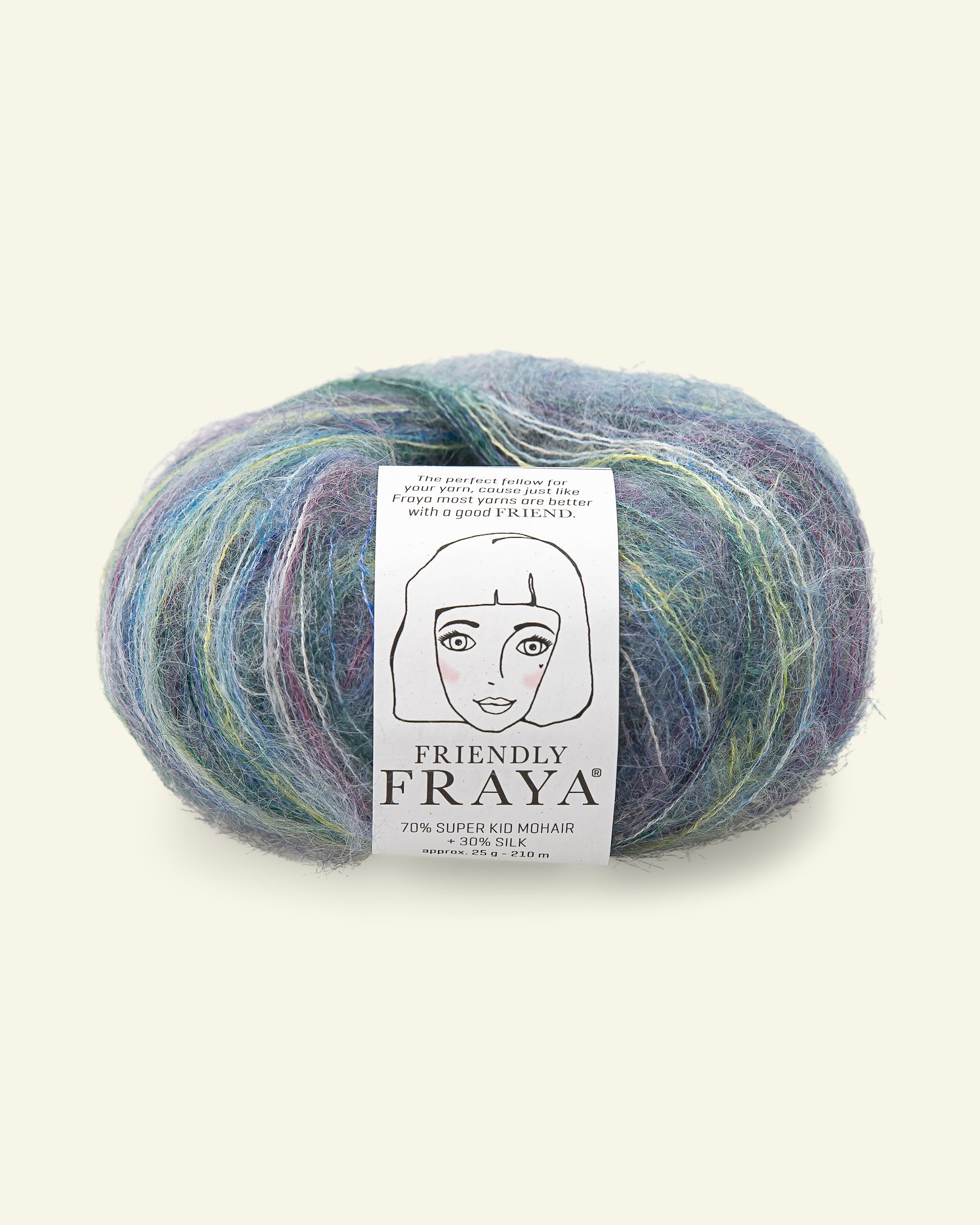 FRAYA, silk mohair yarn "Friendly", blue green mix 90000098_pack
