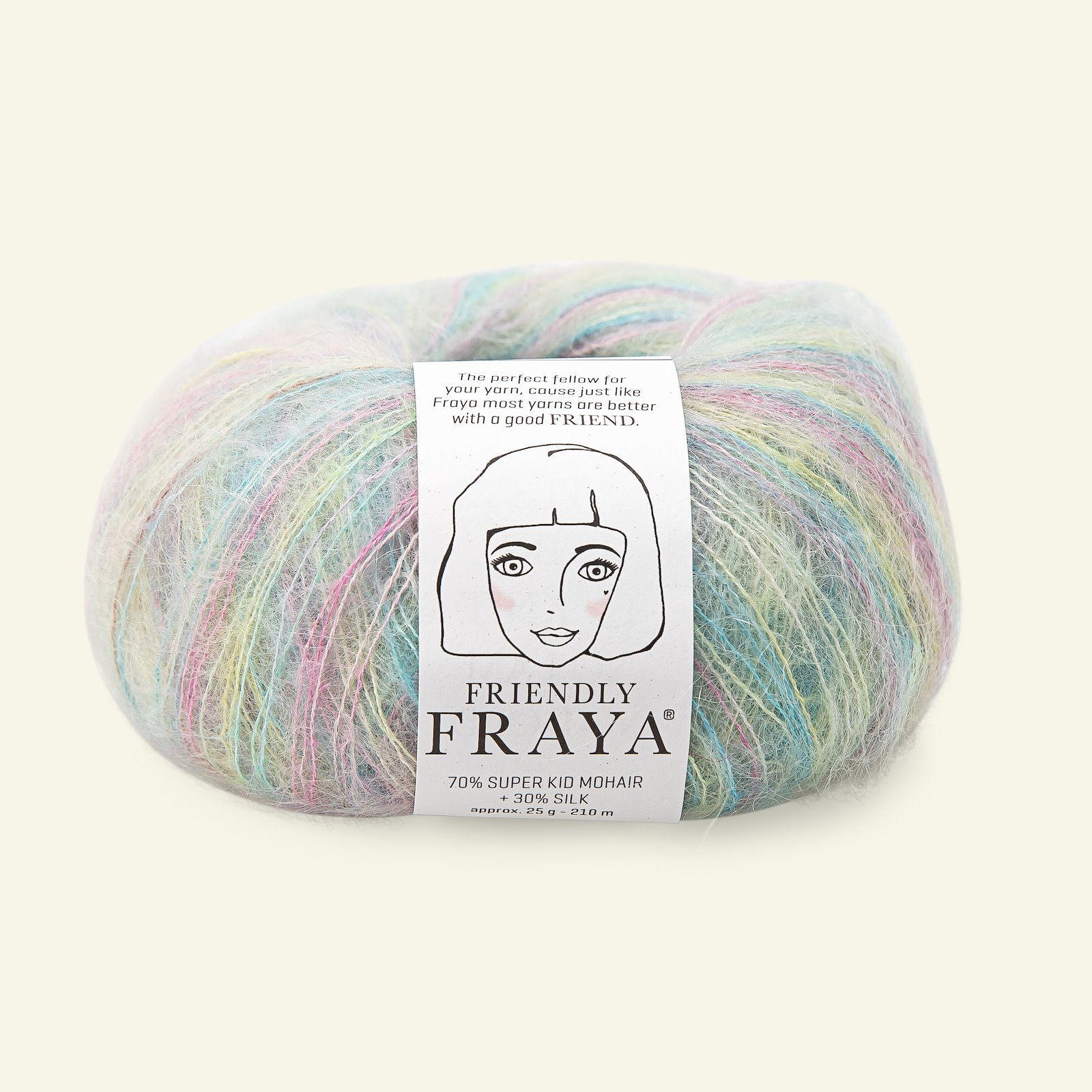 FRAYA, silk mohair yarn "Friendly", candy floss mix 90000103_pack