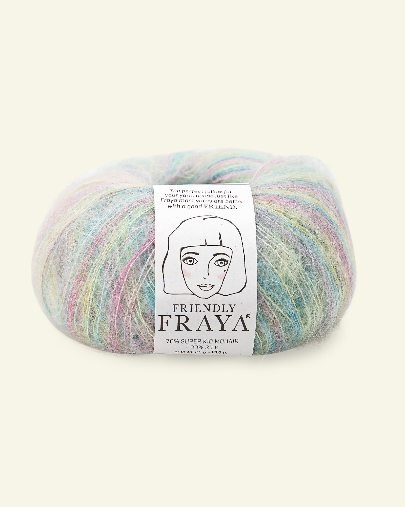 FRAYA, silk mohair yarn "Friendly", candy floss mix 90000103_pack