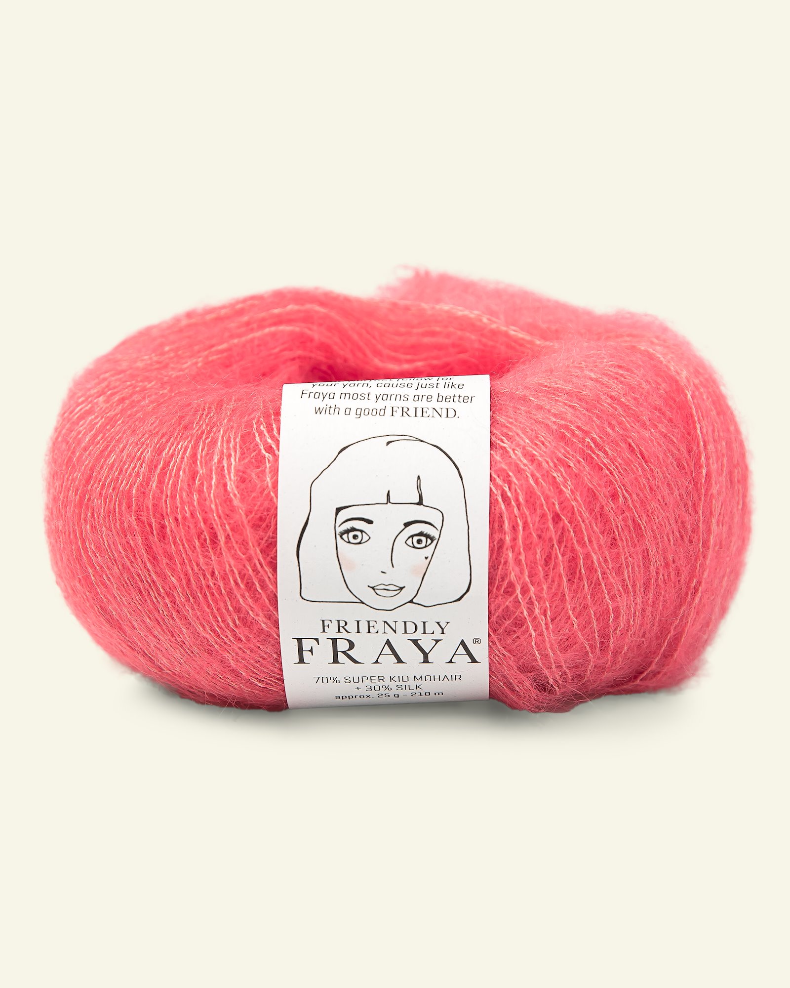FRAYA, silk mohair yarn "Friendly", coral 90054960_pack