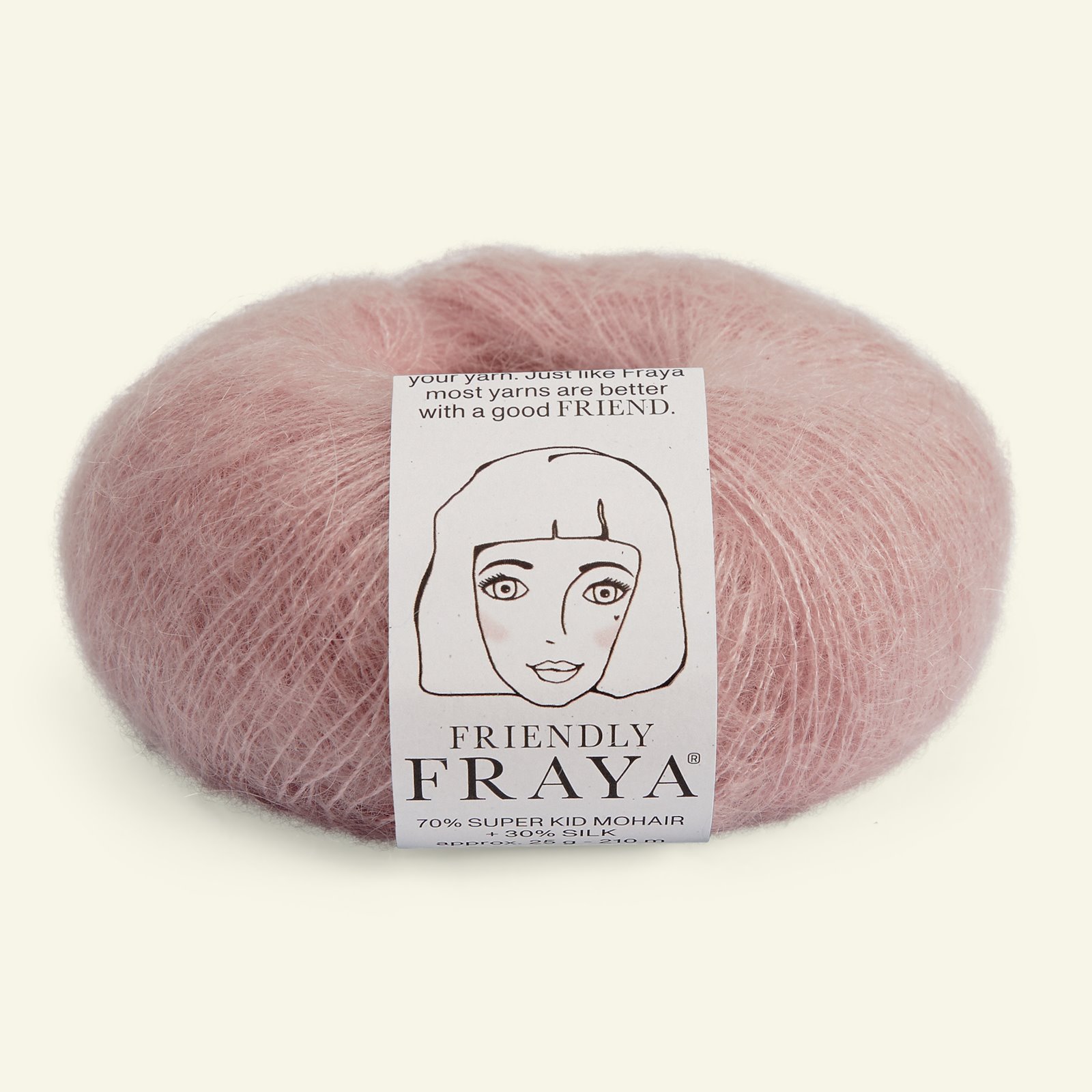 FRAYA, silk mohair yarn "Friendly", dusty rose 90000957_pack