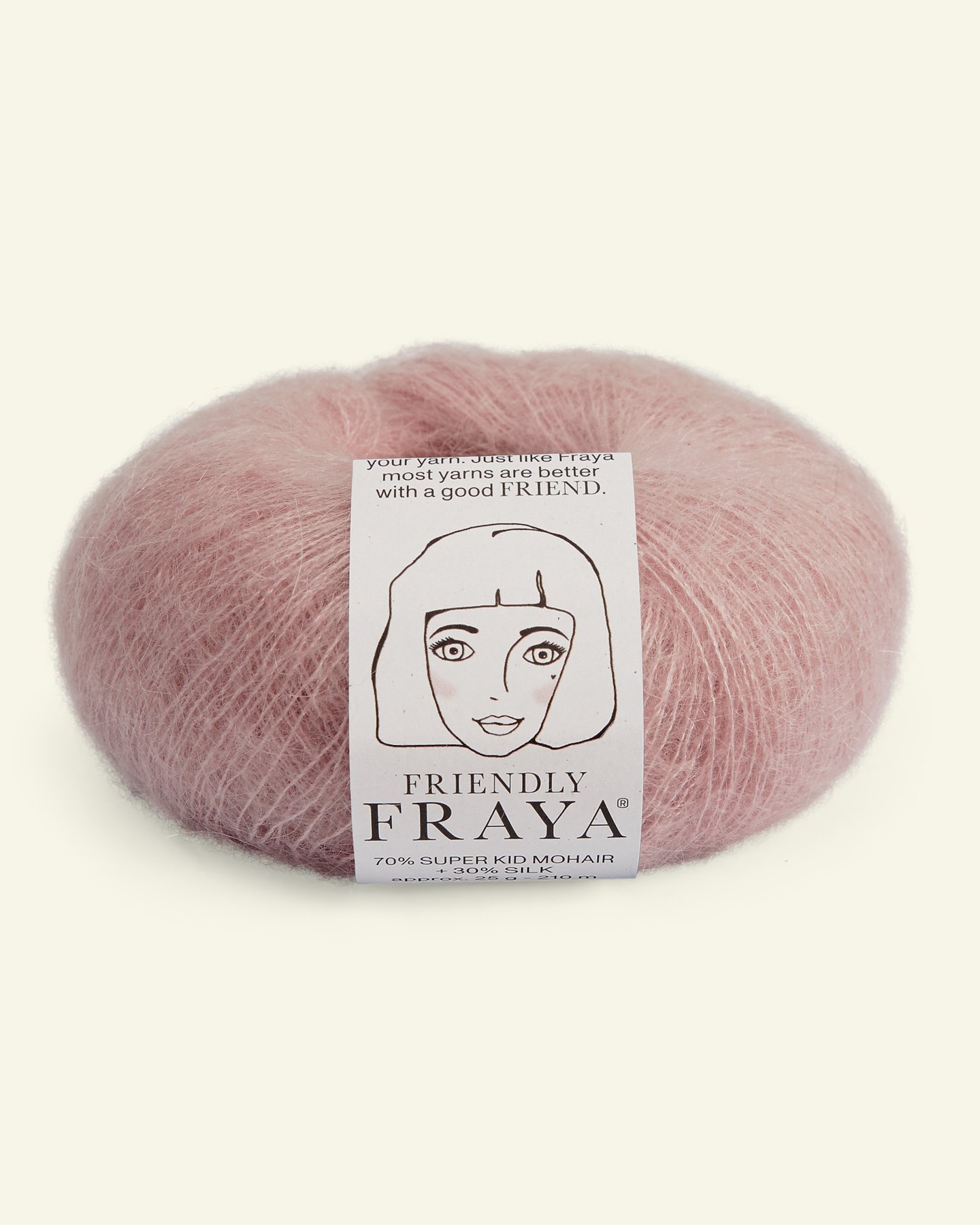 FRAYA, silk mohair yarn "Friendly", dusty rose 90000957_pack