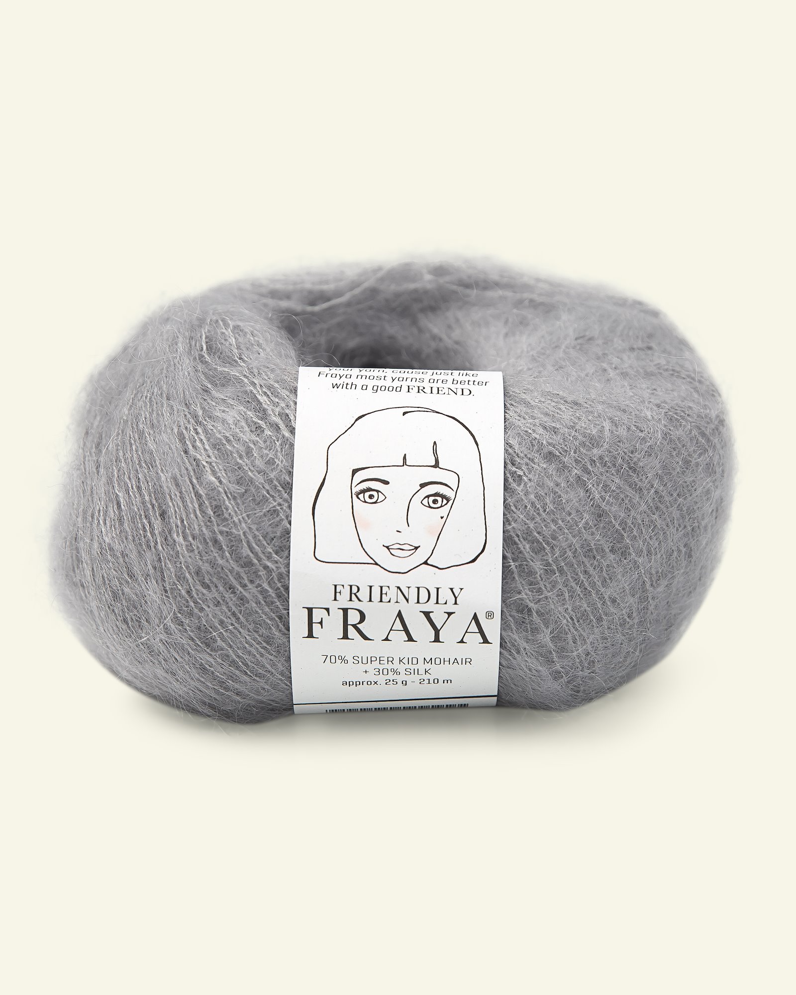 FRAYA, silk mohair yarn "Friendly", light grey 90054940_pack